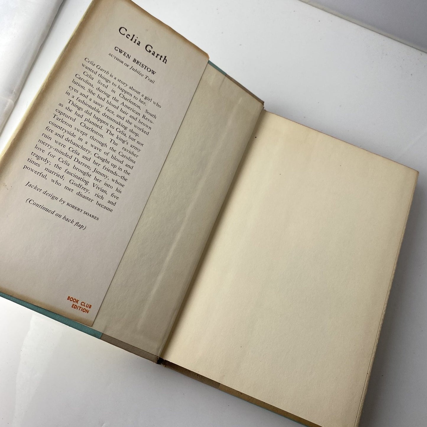 Celia Garth Gwen Bristow 1959 First Edition Historical Fiction Thomas Crowell