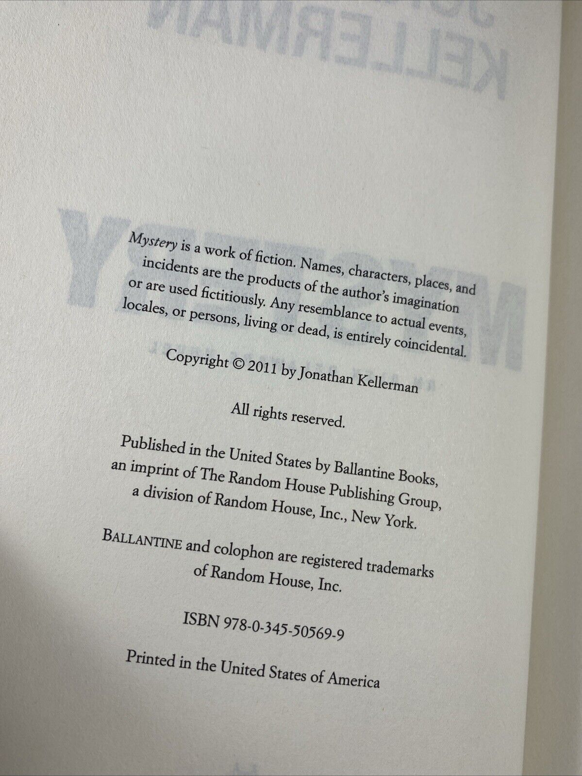 Mystery: An Alex Delaware Novel - hardcover, Jonathan Kellerman,VERY GOOD BCE