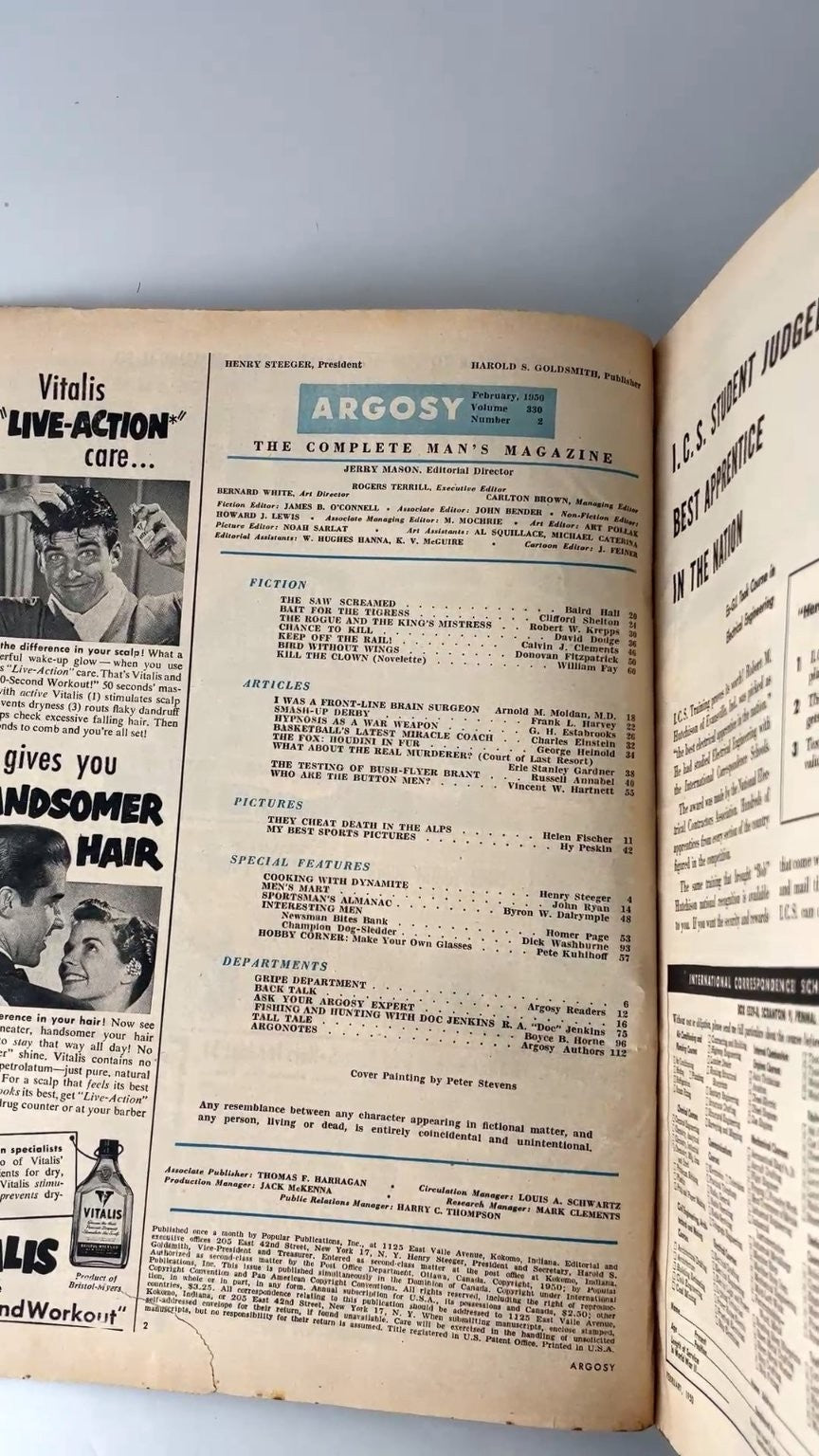 Argosy The Complete Man's Magazine Feb 1950 Illustrated Fiction Stories