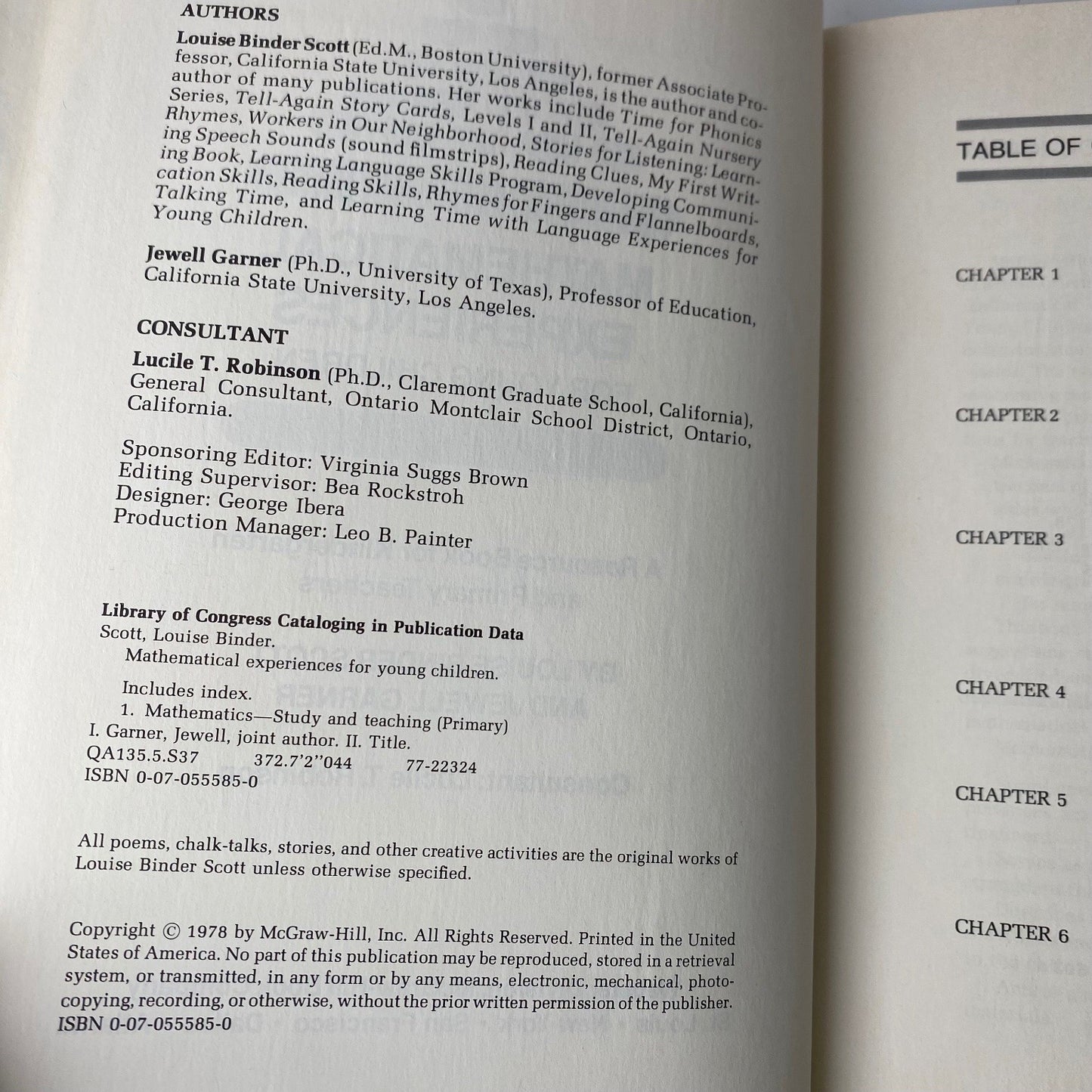 Vintage 70s Mathematical Experiences for Young Children Scott Garner 1978