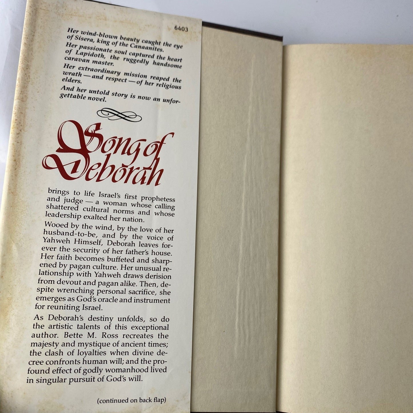 Song of Deborah Bette M. Ross 1981 First Edition Historical Novel Revell
