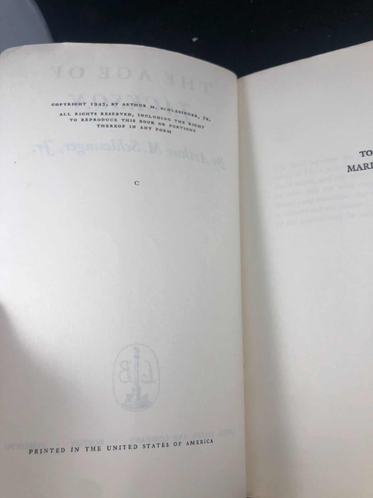 The Age of Jackson (Unabridged) by Arthur M. Schlesinger, Jr. 1945 PB