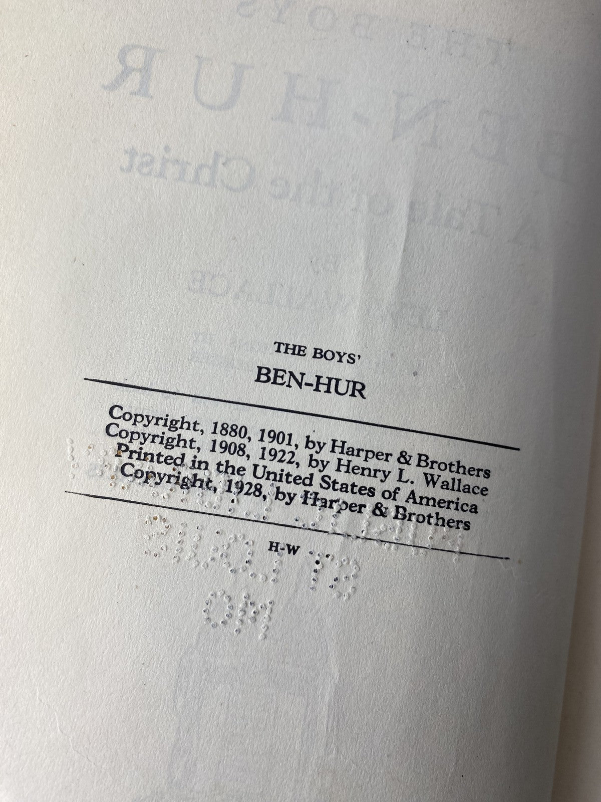 Vintage 1928 Ben-Hur The Boys' Tale of the Christ Lew Wallace Hardcover Illustra