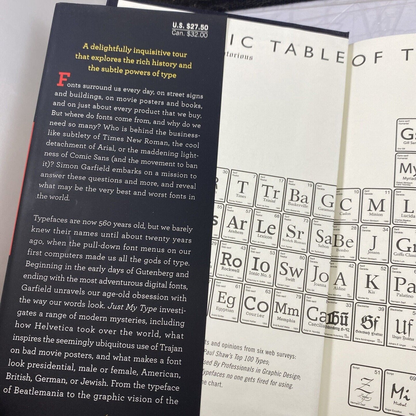 Just My Type: A Book about Fonts by Garfield, Simon Hardcovery Typography Book