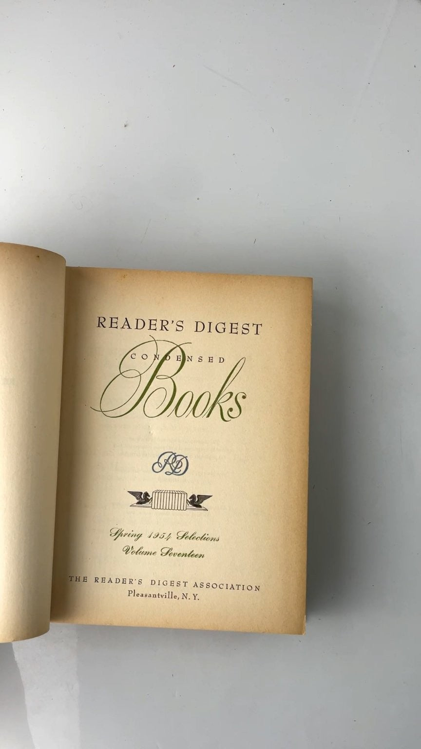 Reader's Digest Condensed Books Spring 1954 Volume 17 First Edition