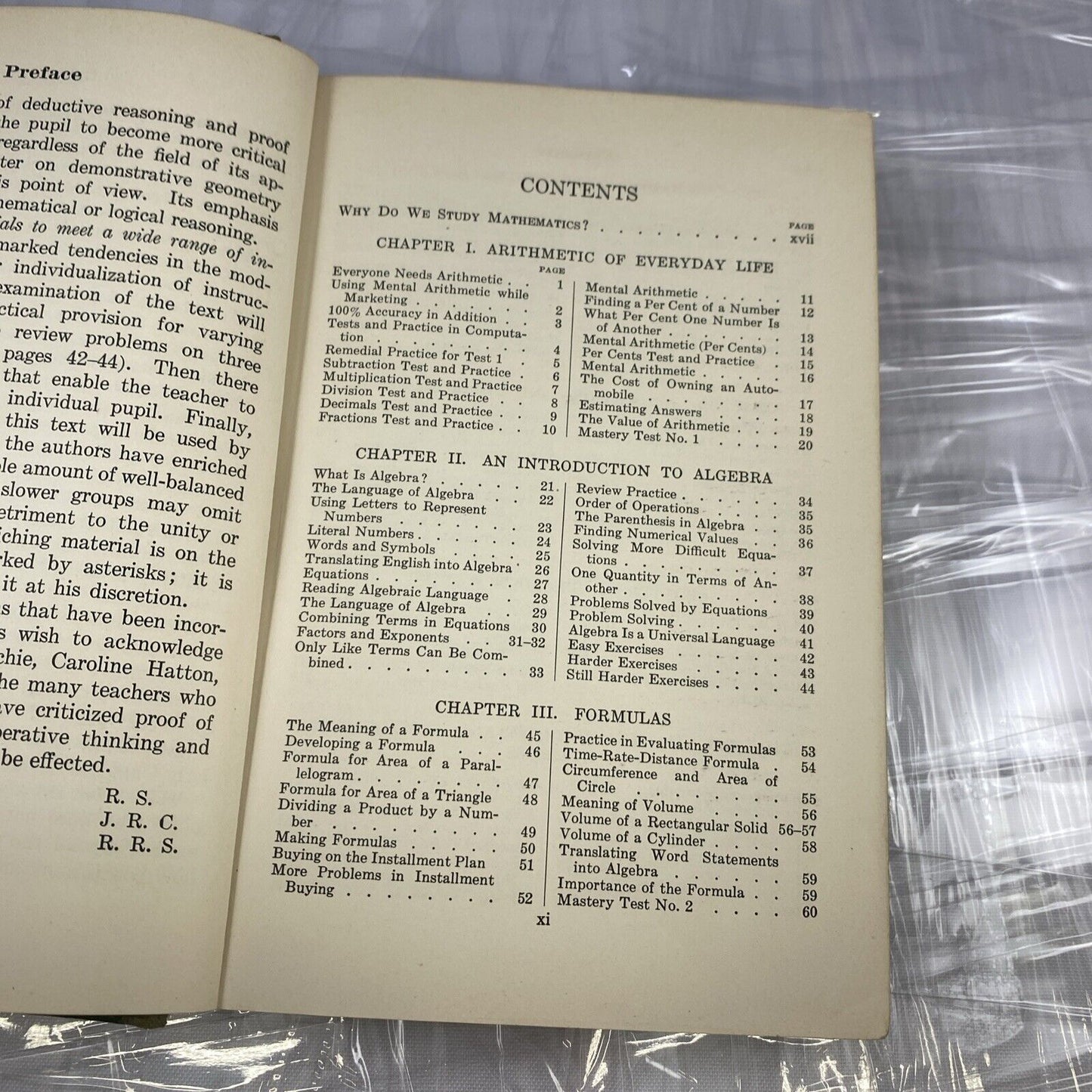 1938 Modern School Mathematics Three 1930s Vintage Rare Kansas School Textbook