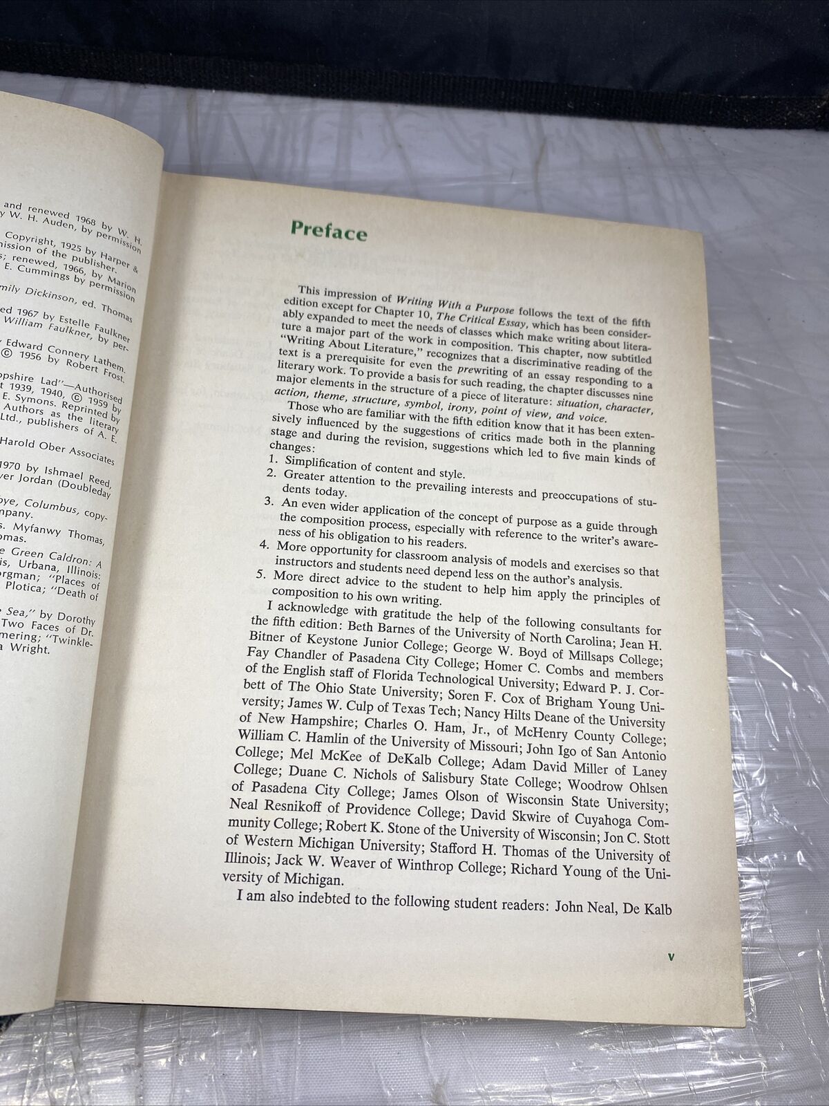 Writing with a Purpose Fifth Edition by James McCrimmon Vintage 70s Textbook