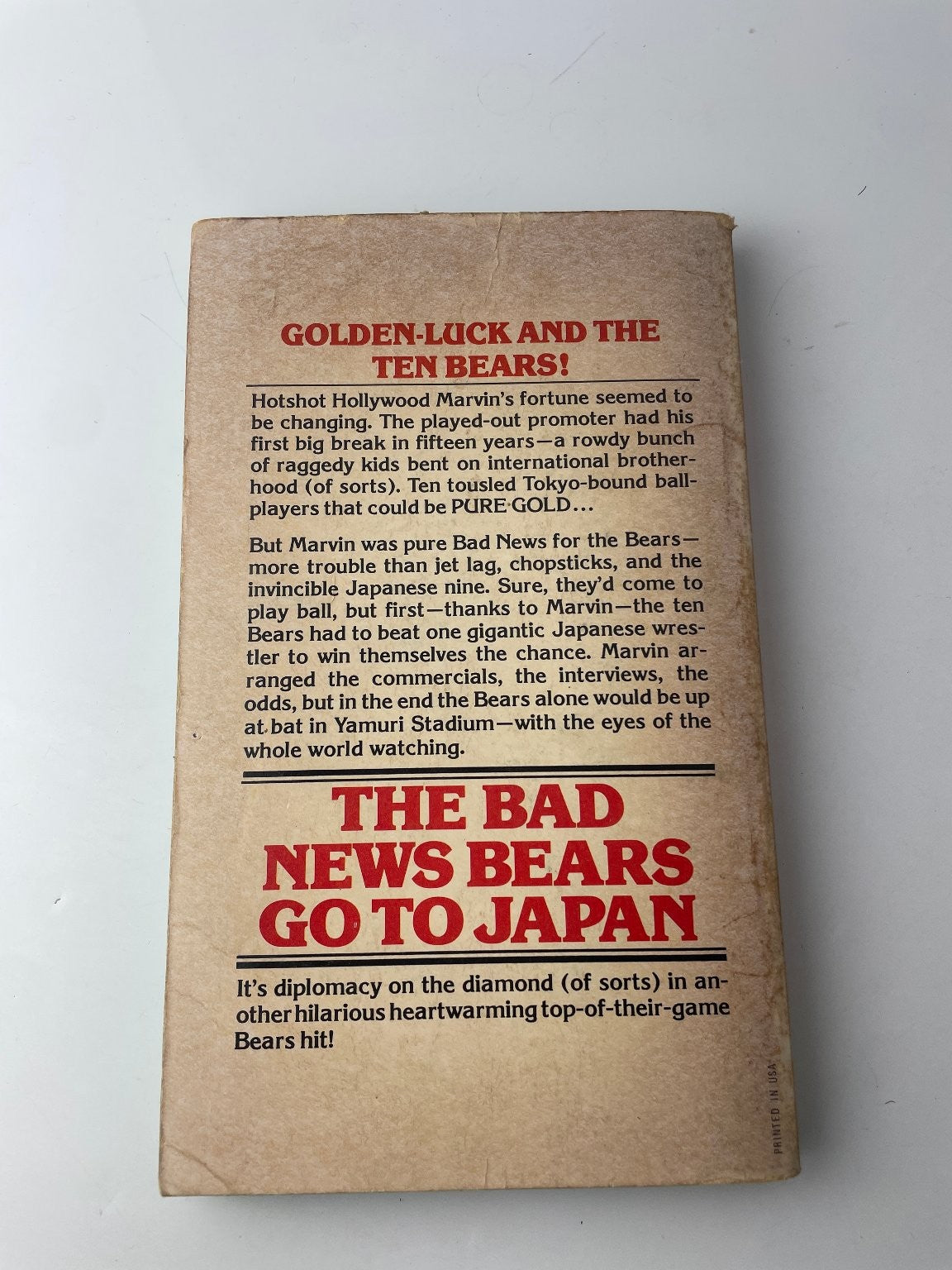 The Bad News Bears Go to Japan Richard Woodley 1978 First Edition Dell