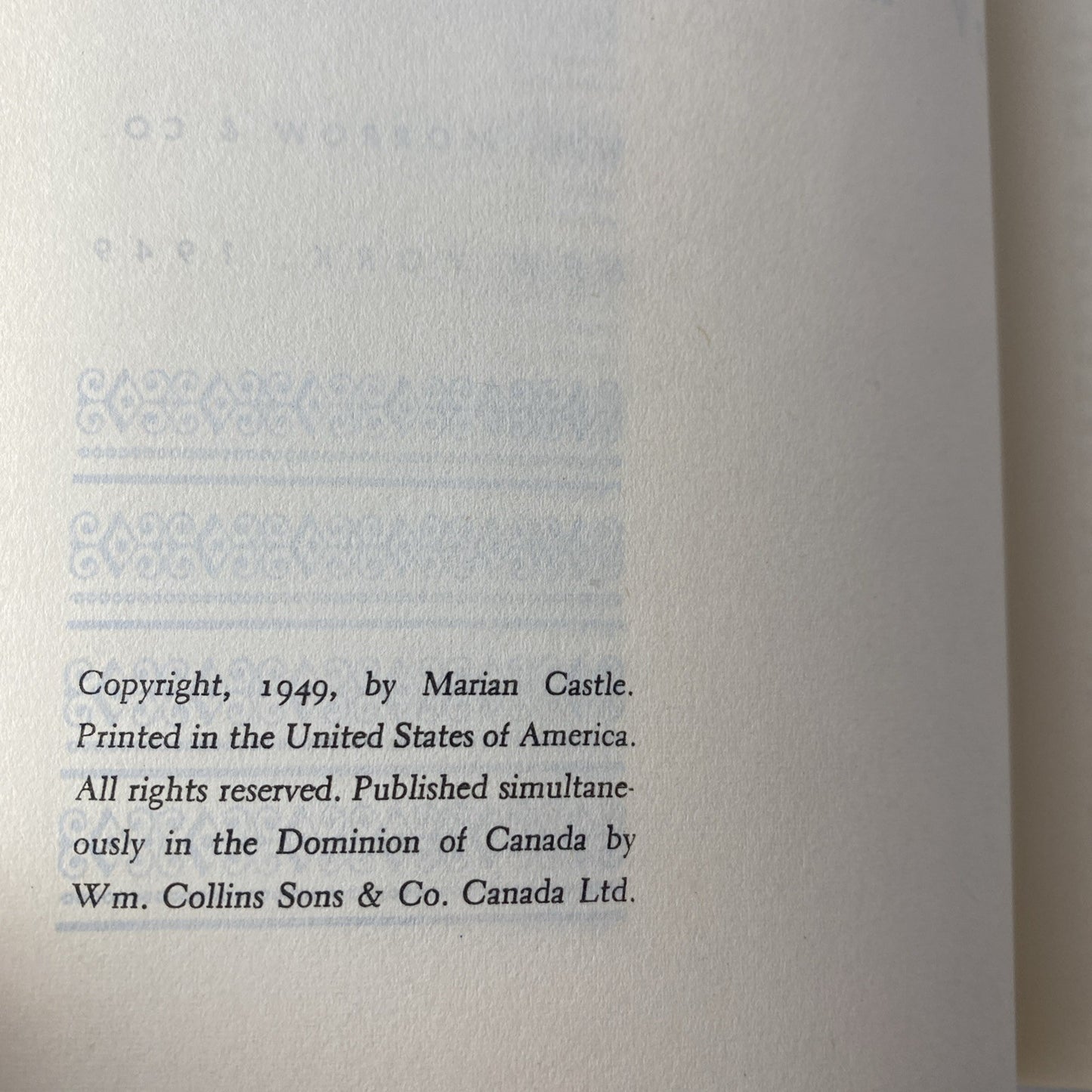 VINTAGE 1949 BOOK THE GOLDEN FURY BY MARIAN CASTLE BOOK CLUB EDITION