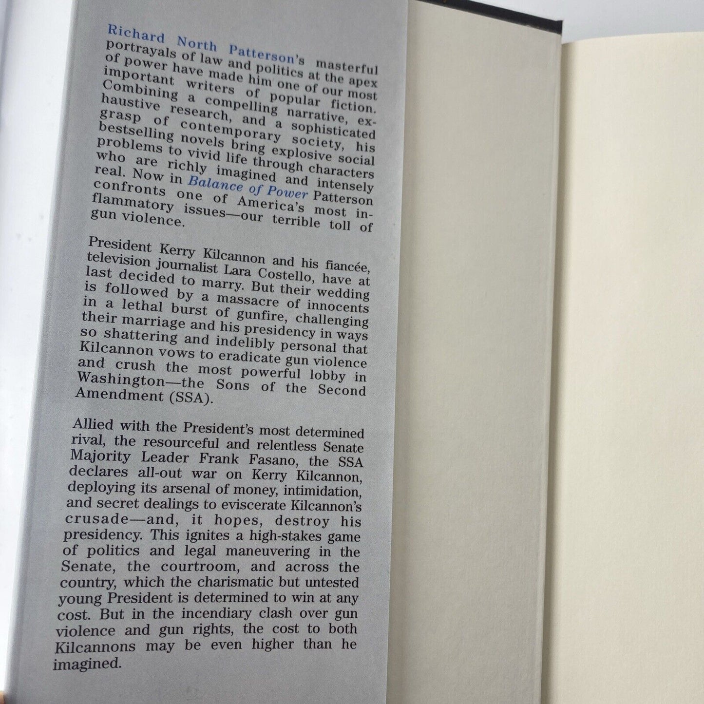 Richard North Patterson-Balance of Power Like New Hardcover Book Club Ed