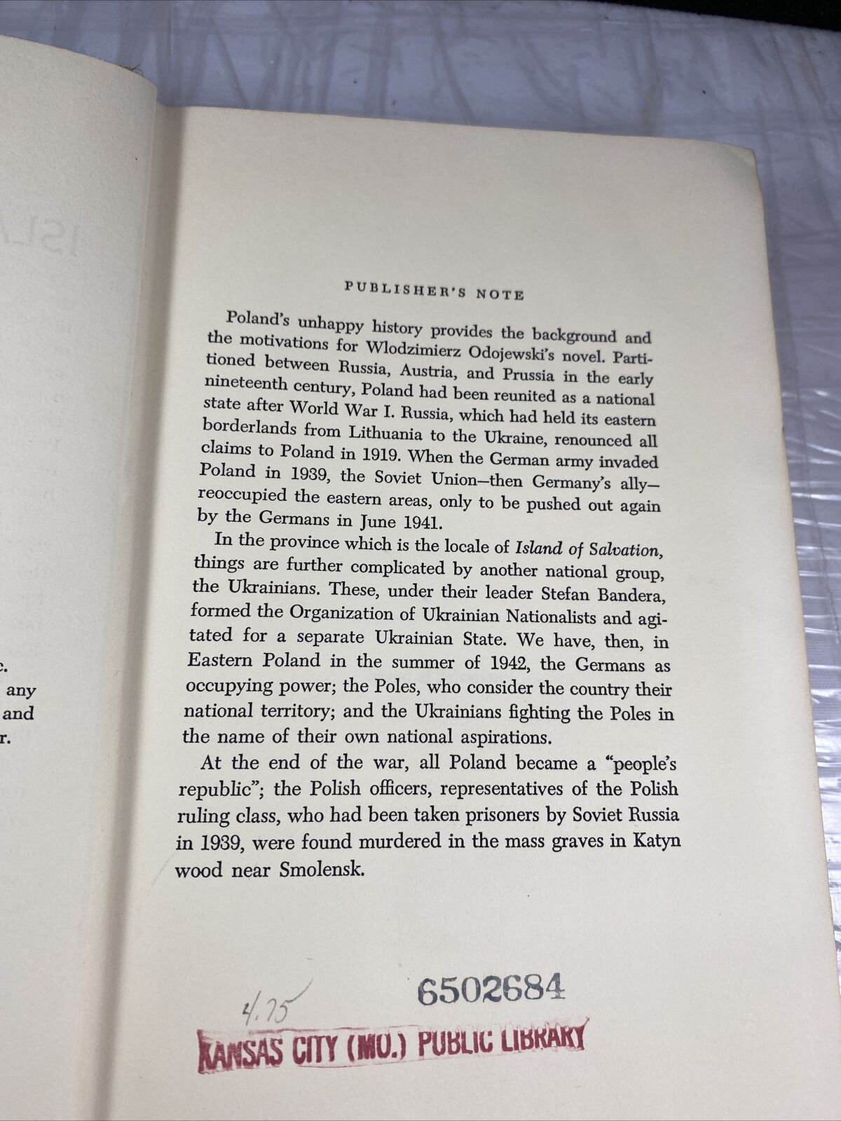 Wlodzimierz Odojewski ISLAND OF SALVATION FIRST EDITION Vintage 60s Rare Novel