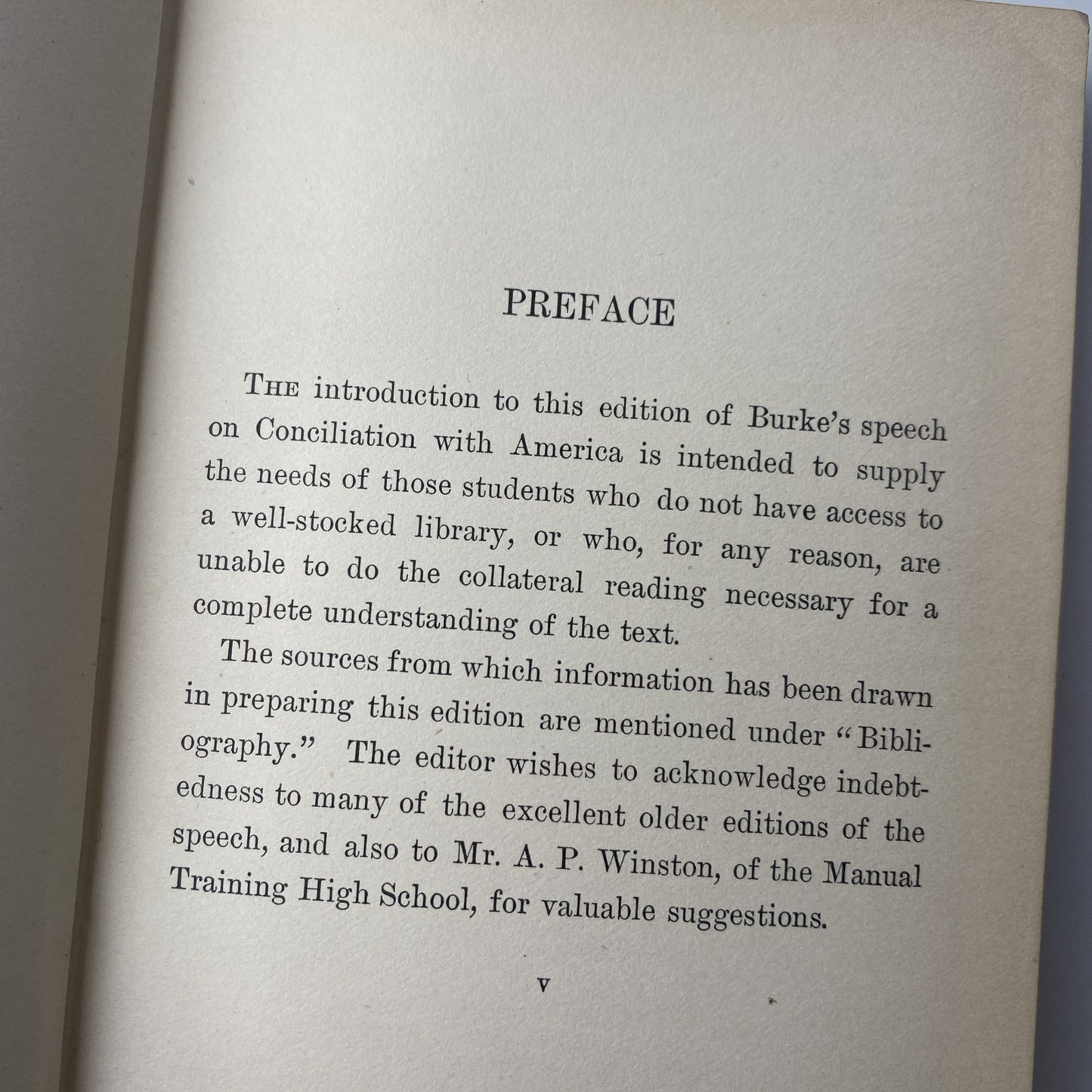 Antique Pocketbook Burke's Speech On Conciliation With America (hardcover 1899)