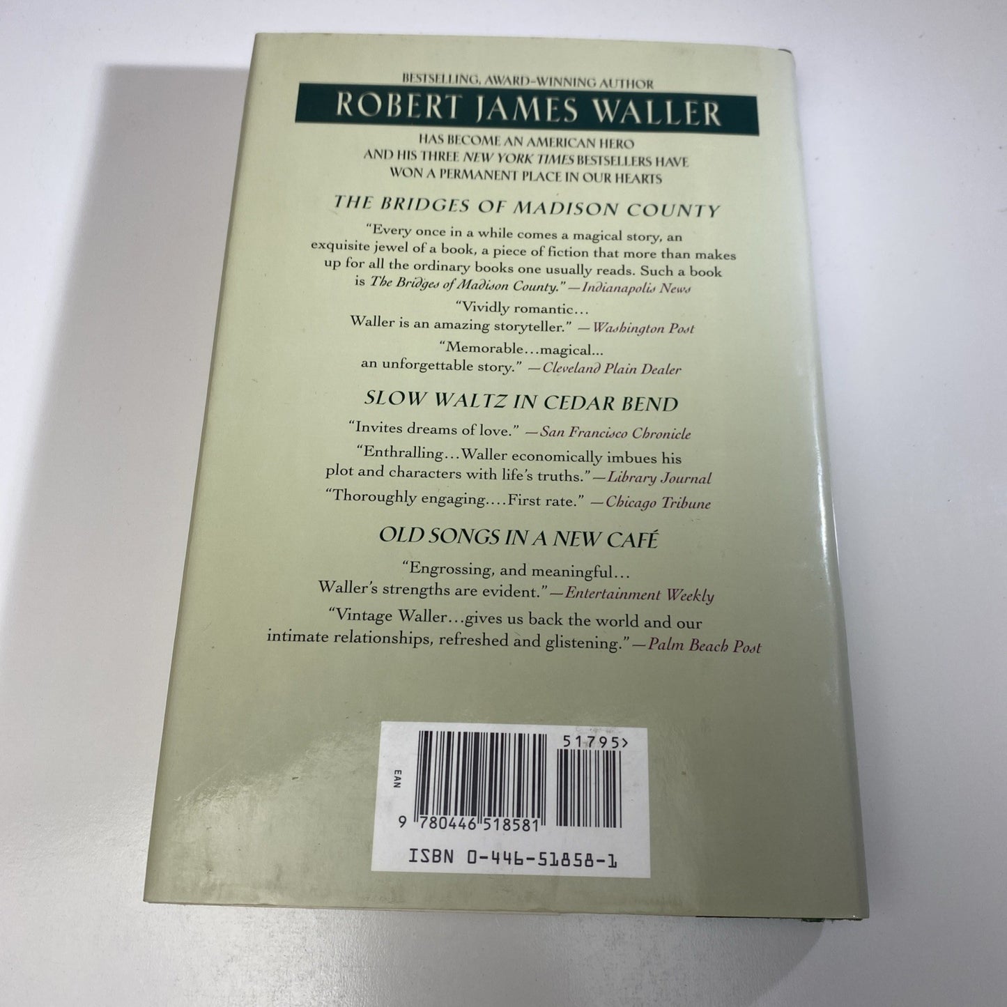 Historical Fiction. Border Music by Robert James Waller 1995 Hardcover HCDJ
