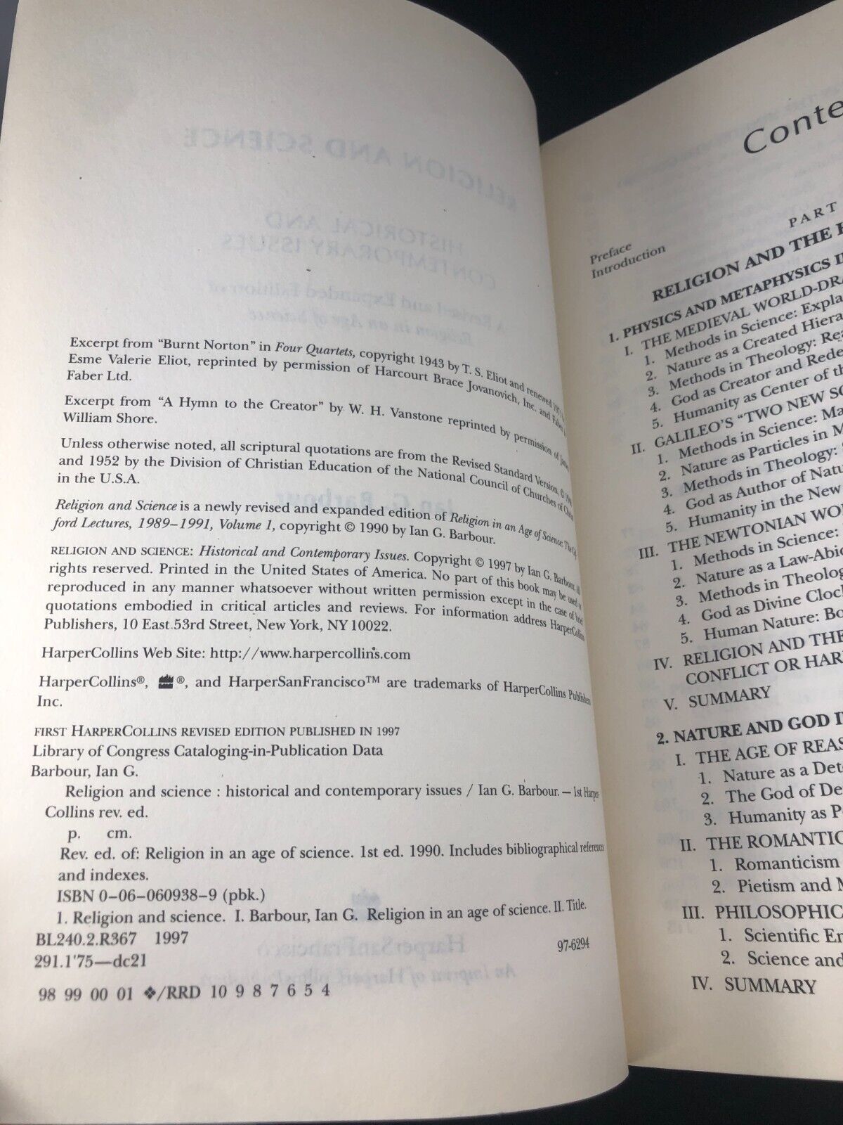 Religion and Science: 0001 Barbour, Ian G. First Harper ed. 1997
