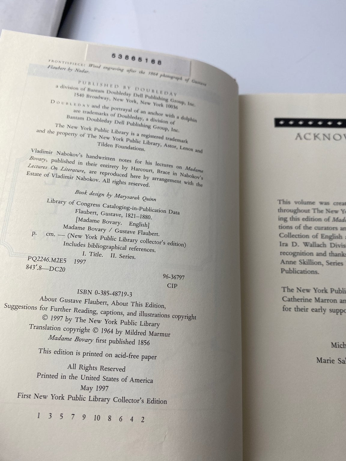 Madame Bovary Gustave Flaubert 1997 First NYPL Collector's Edition