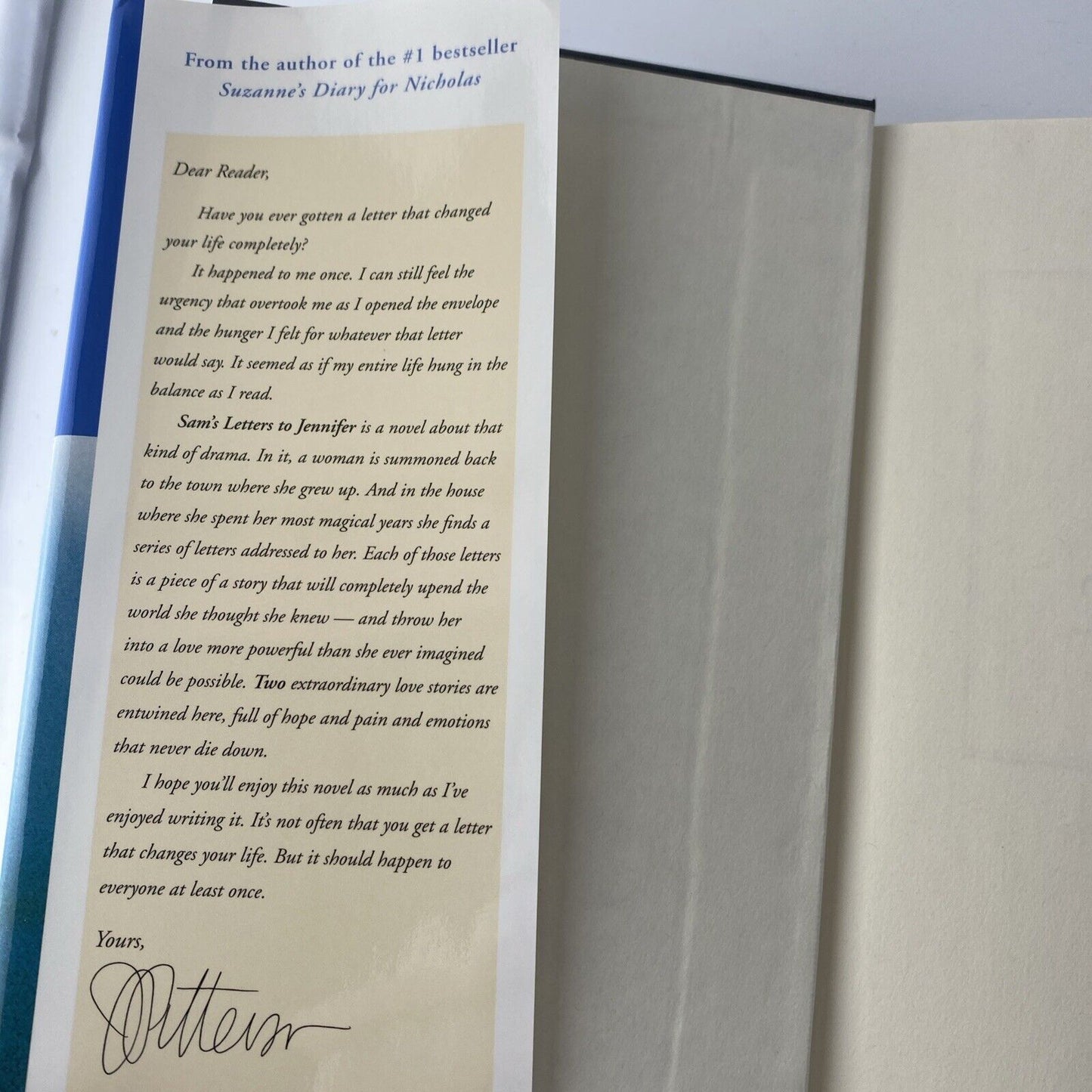 Sam's Letters to Jennifer by James Patterson Book Club Edition Very Good
