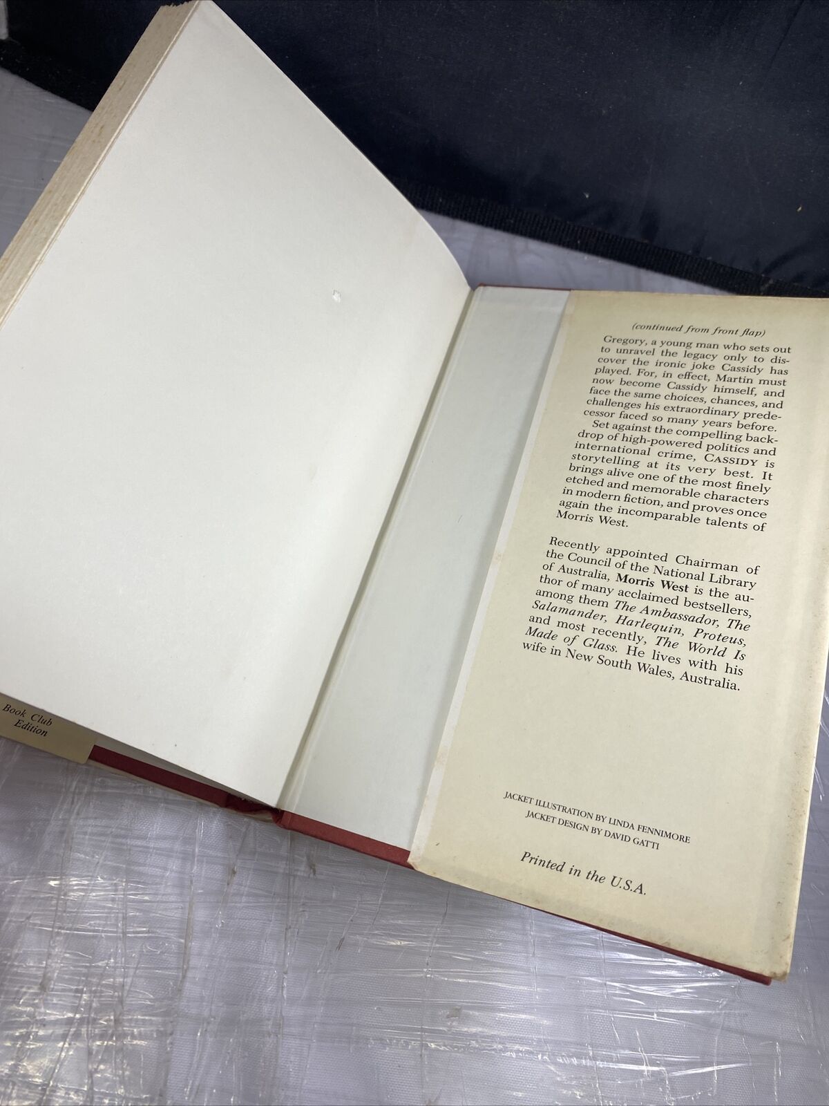 Cassidy by West, Morris Hardcover Book Club Edition Vintage 80s Mystery Clean