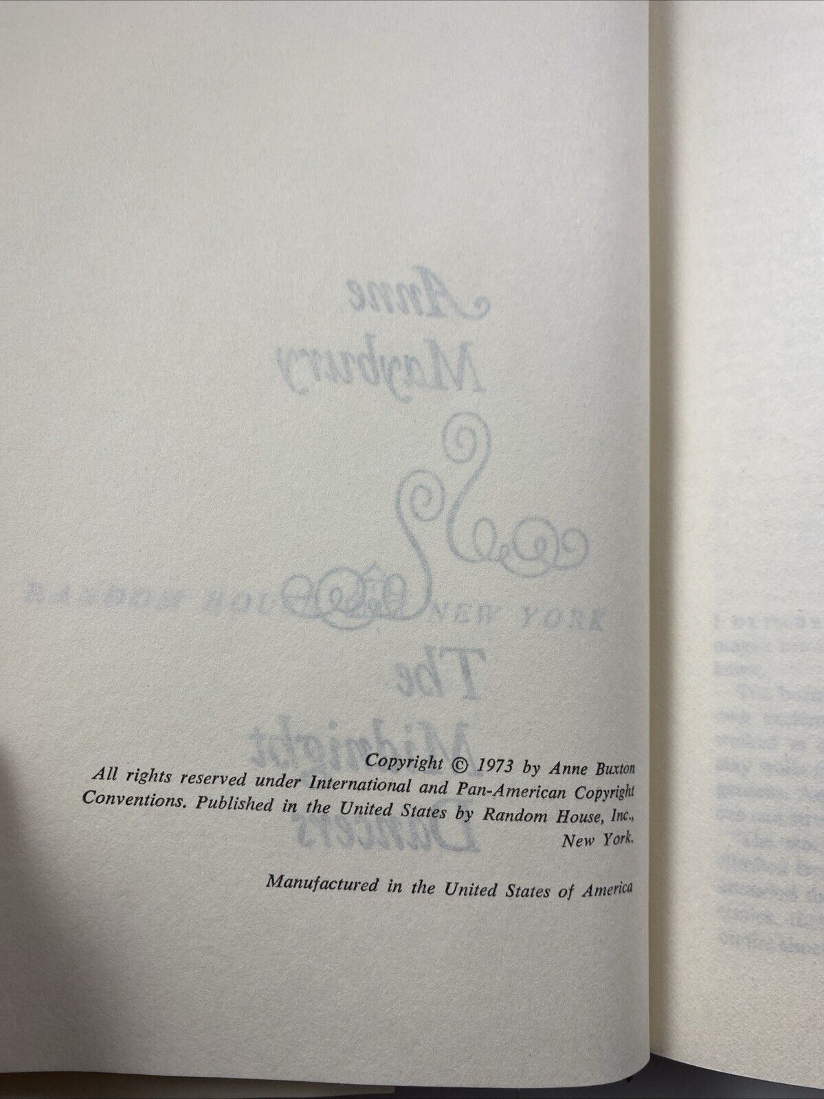THE MIDNIGHT DANCERS by Anne Maybury vintage 1973 Random House BCE Hardcover