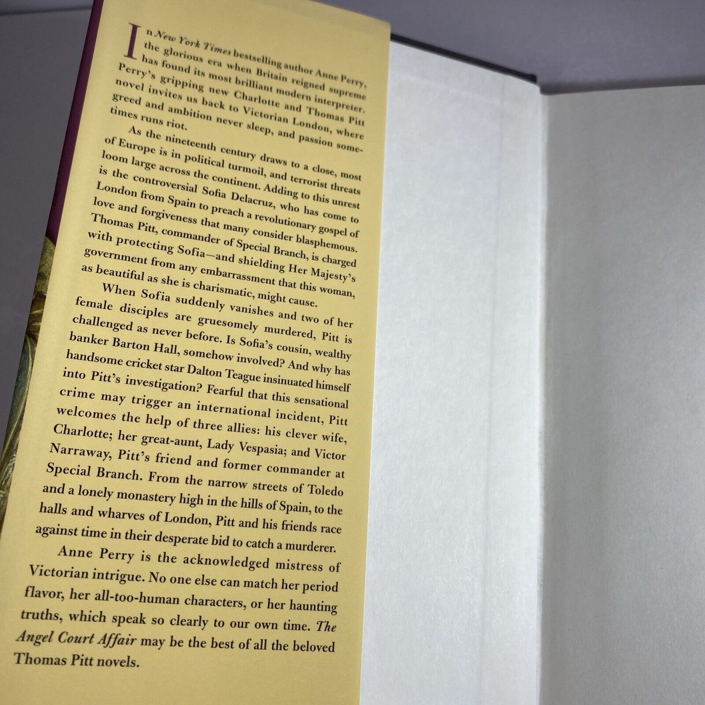 The Angel Court Affair Hardcover Anne Perry Very Good Mystery Novel Book Club Ed