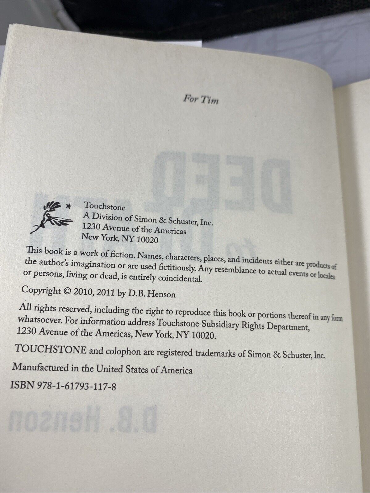 Deed to Death by D.B. Henson Hardcover 2011 VERY GOOD Book Club Ed.