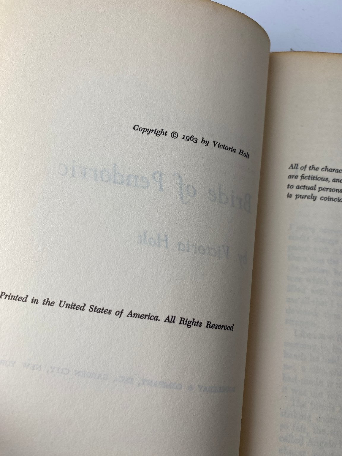 Bride of Pendorric Victoria Holt 1963 Book Club Edition Doubleday