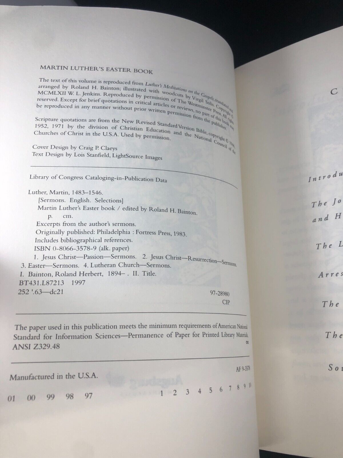 Martin Luther's Easter Book by BAINTON, ROLAND H Christian Book