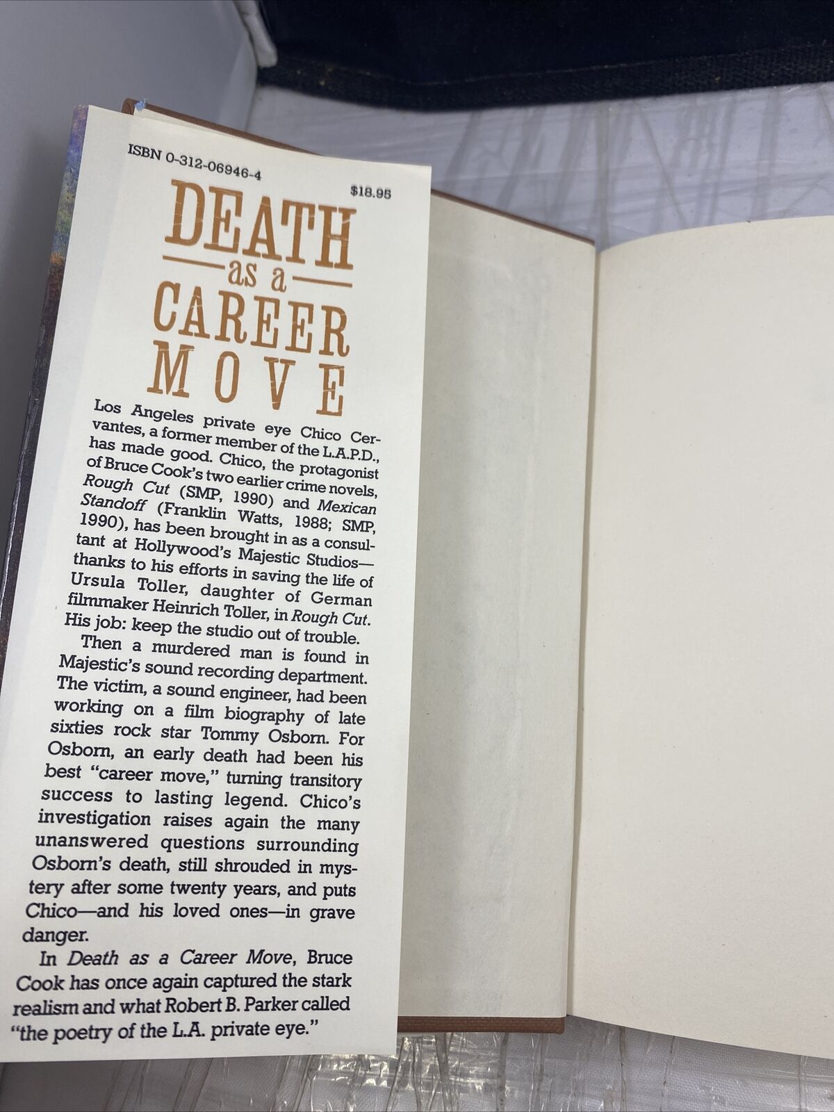 Death As A Career Move by Bruce Cook 1992, 1st Edition H.C. Mystery Thriller Vtg