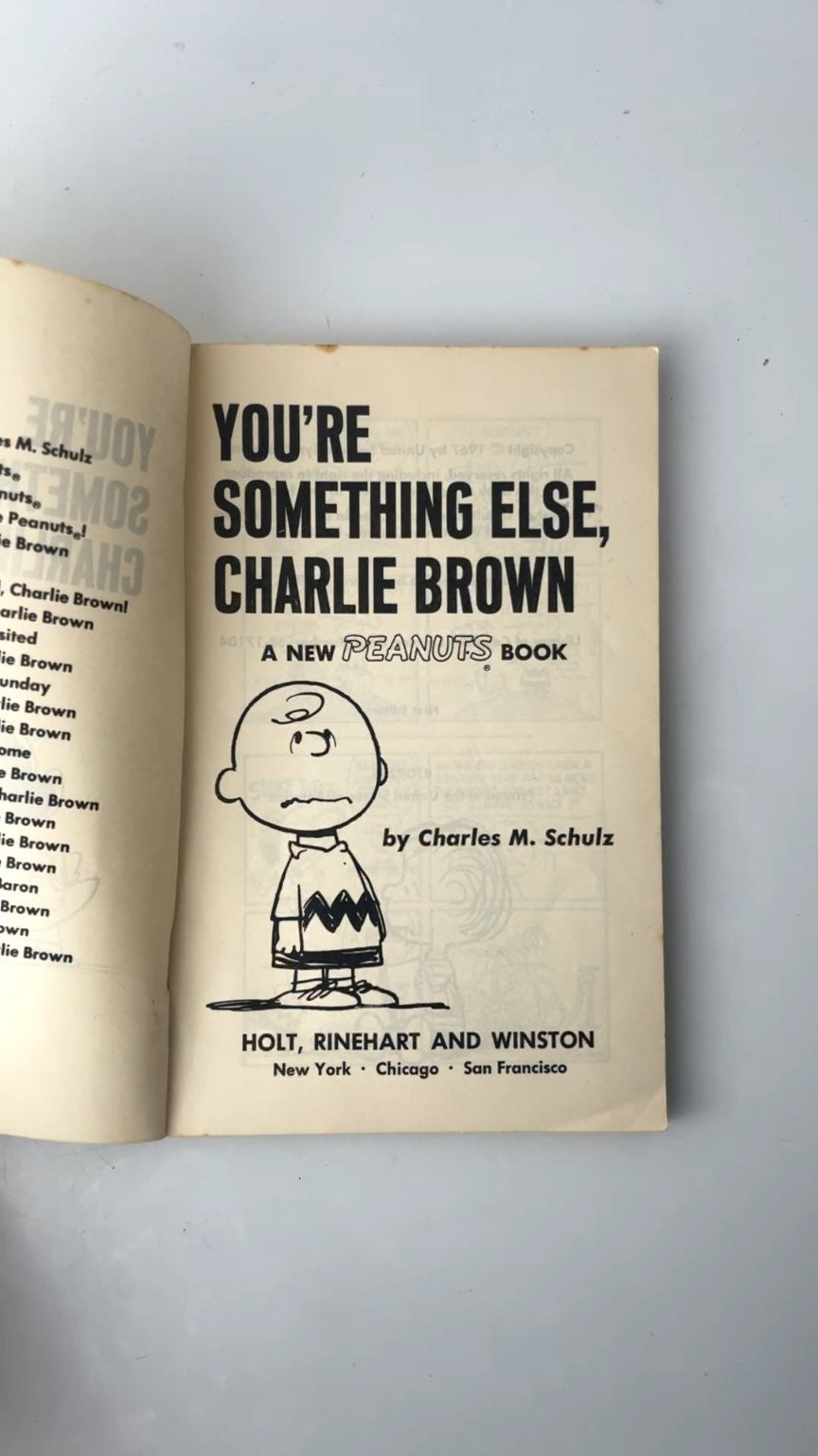 You're Something Else Charlie Brown Charles M Schulz 1st Ed 1968 Peanuts