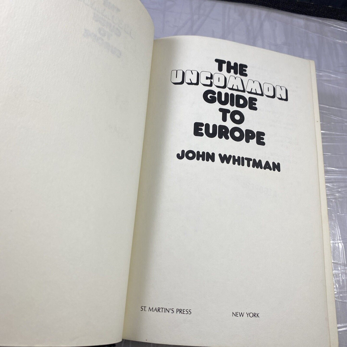 The uncommon guide to Europe John Whitman Rare Travel Guide Vintage Ex Library