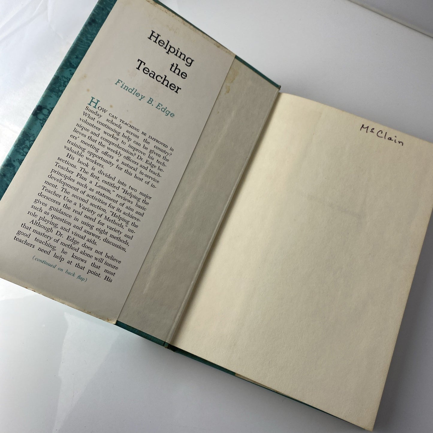Helping The Teacher By Findley B. Edge - Hardcover See Pics “good” Vintage 60s