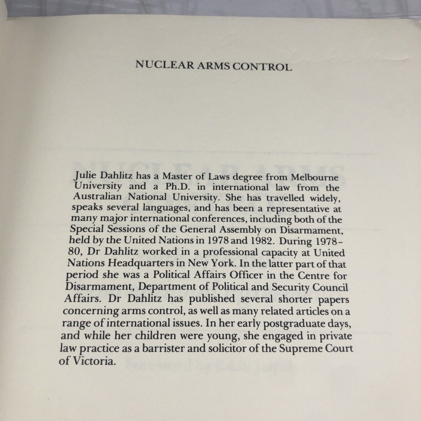 Nuclear Arms Control : With Effective International Agreements Vintage Nuke