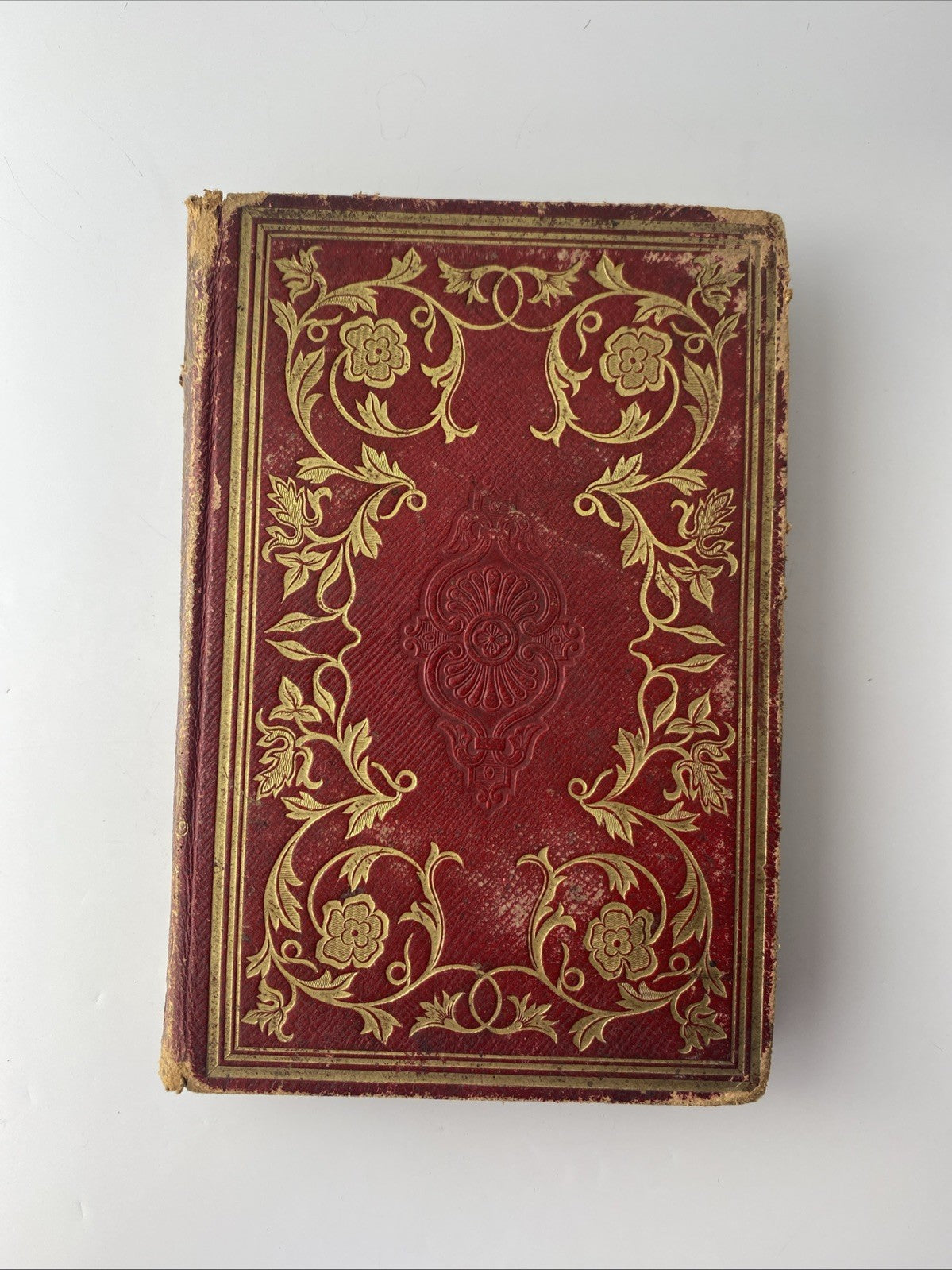 Antique Red Gilded Cover 1853 The Keepsake Of Friendship A Gift Book Hardcover