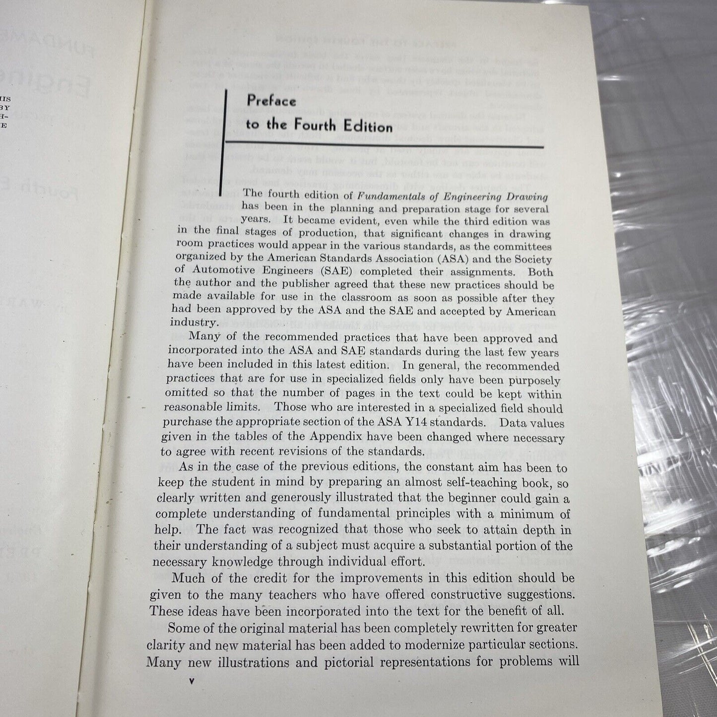 Fundamentals Of Engineering Drawing Warren Luzadder 4th 1950s Textbook Gray Rare
