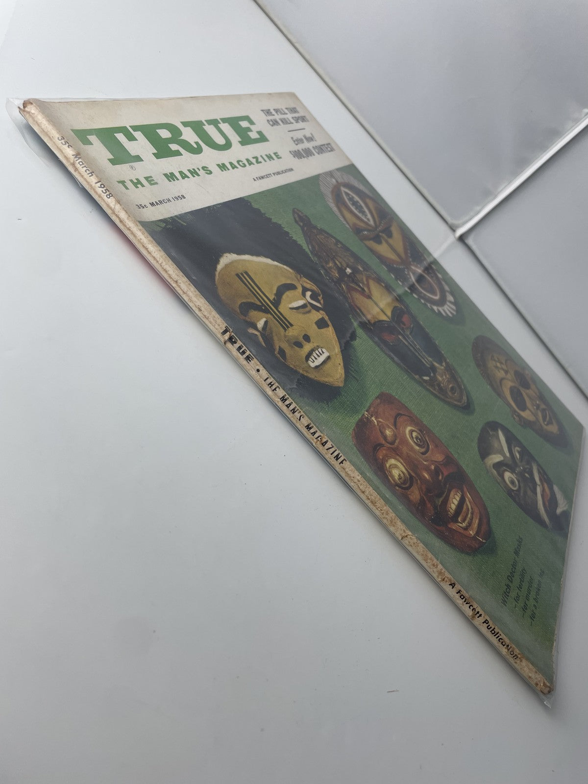 Vintage True The Man's Magazine March 1958 Witch Doctor Masks Ads Softcover Rare