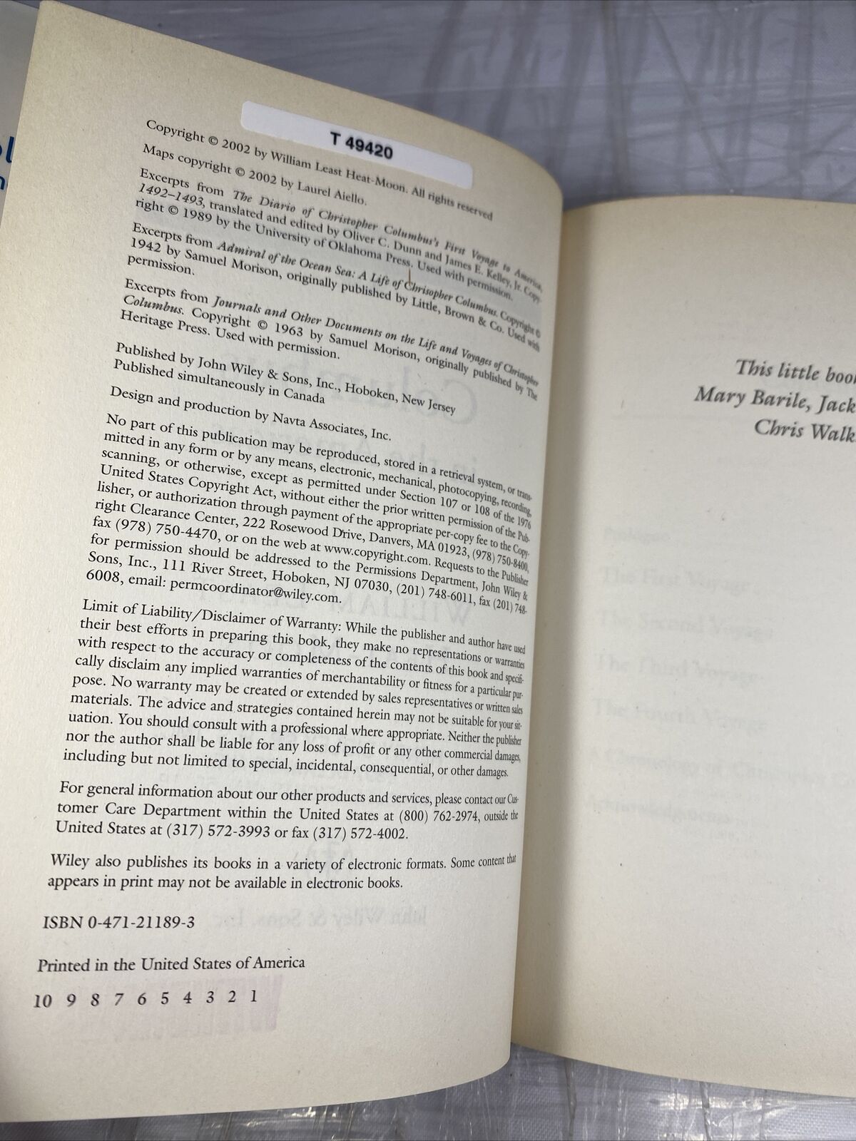 Columbus in the Americas by Heat Moon, William Least Ex Library Us History