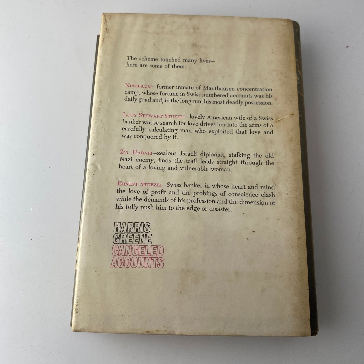 Canceled Accounts Harris Greene 1972 First Edition WWII Thriller Doubleday