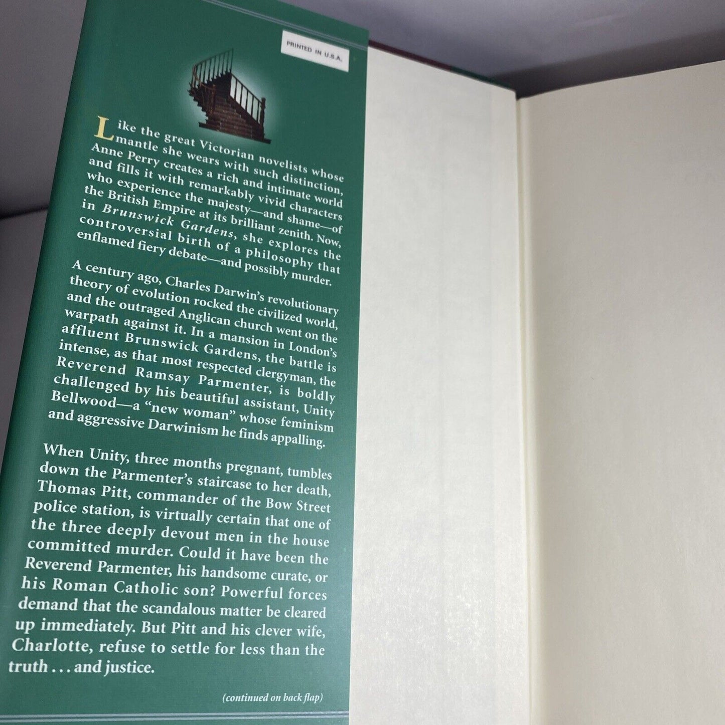 Brunswick Gardens - Perry, Anne - Hardcover Very Good 1st Print Fiction Novel