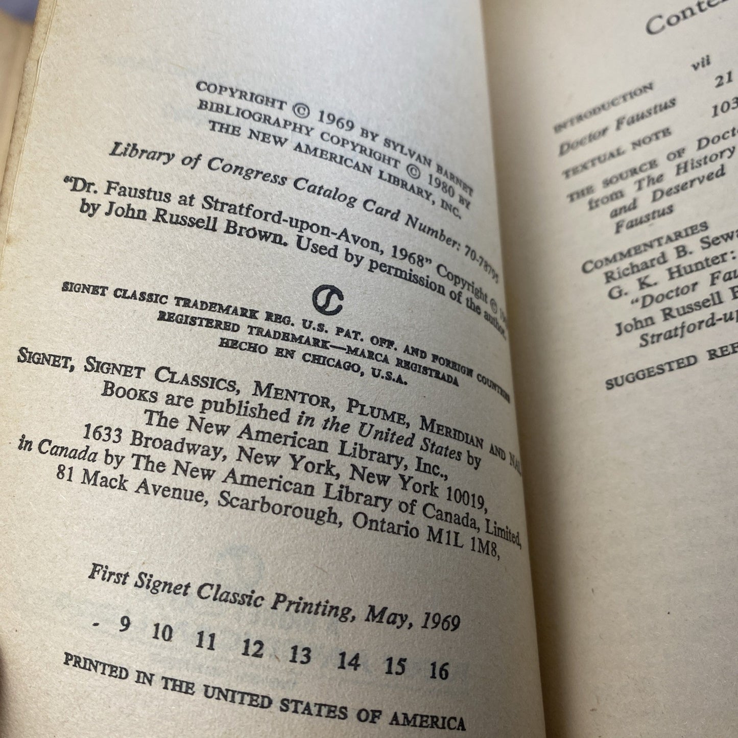 Vintage Paperback Doctor Faustus Classic Play by Christopher Marlowe Signet 1969