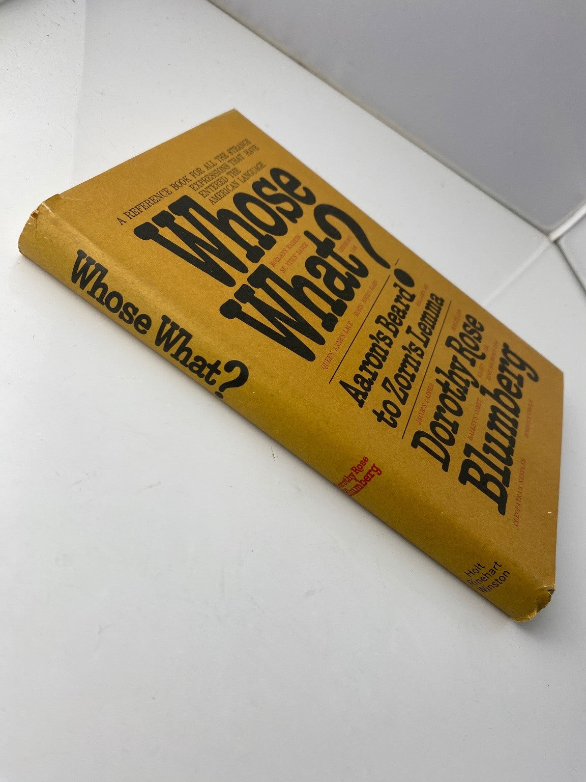 Whose What? Dorothy Rose Blumberg 1969 Book Club Edition Reference