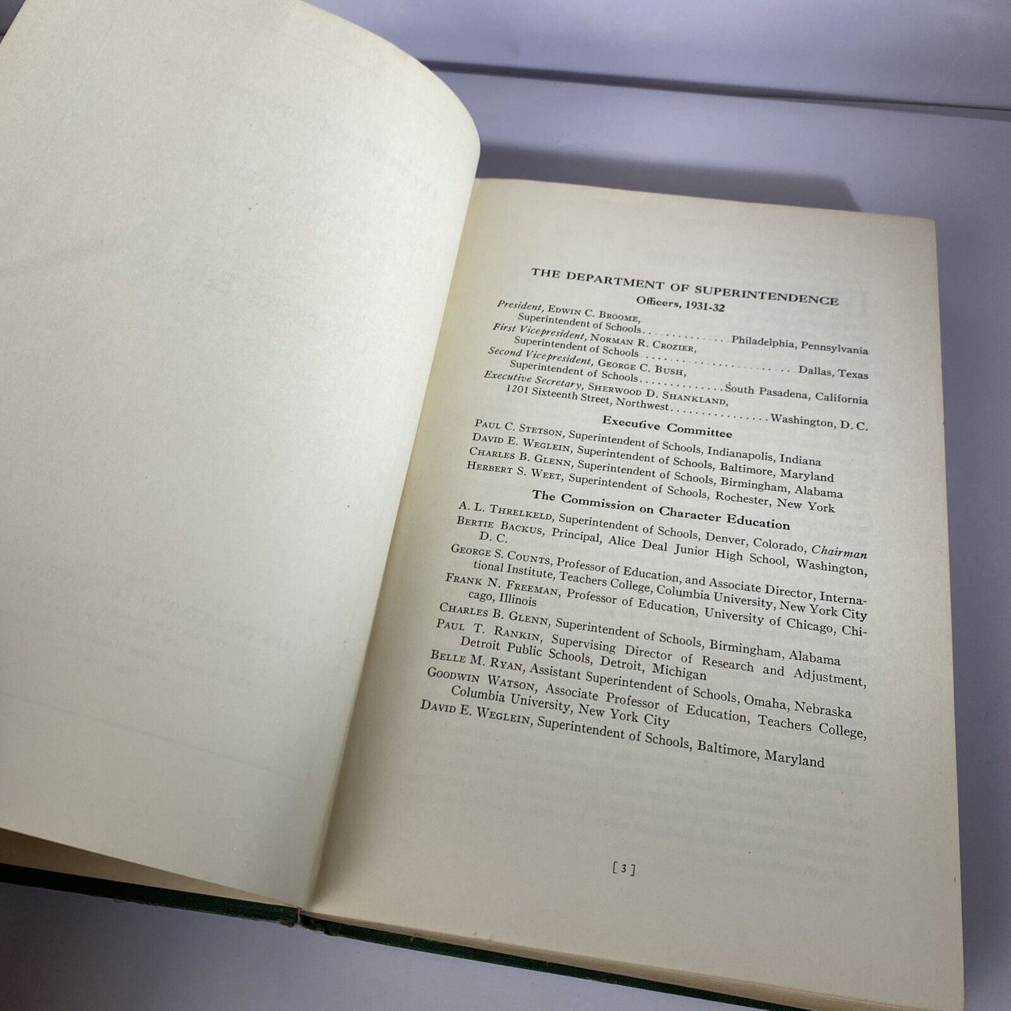 Antique The Department of Superintendence Tenth Yearbook 1932 Rare Antique Green