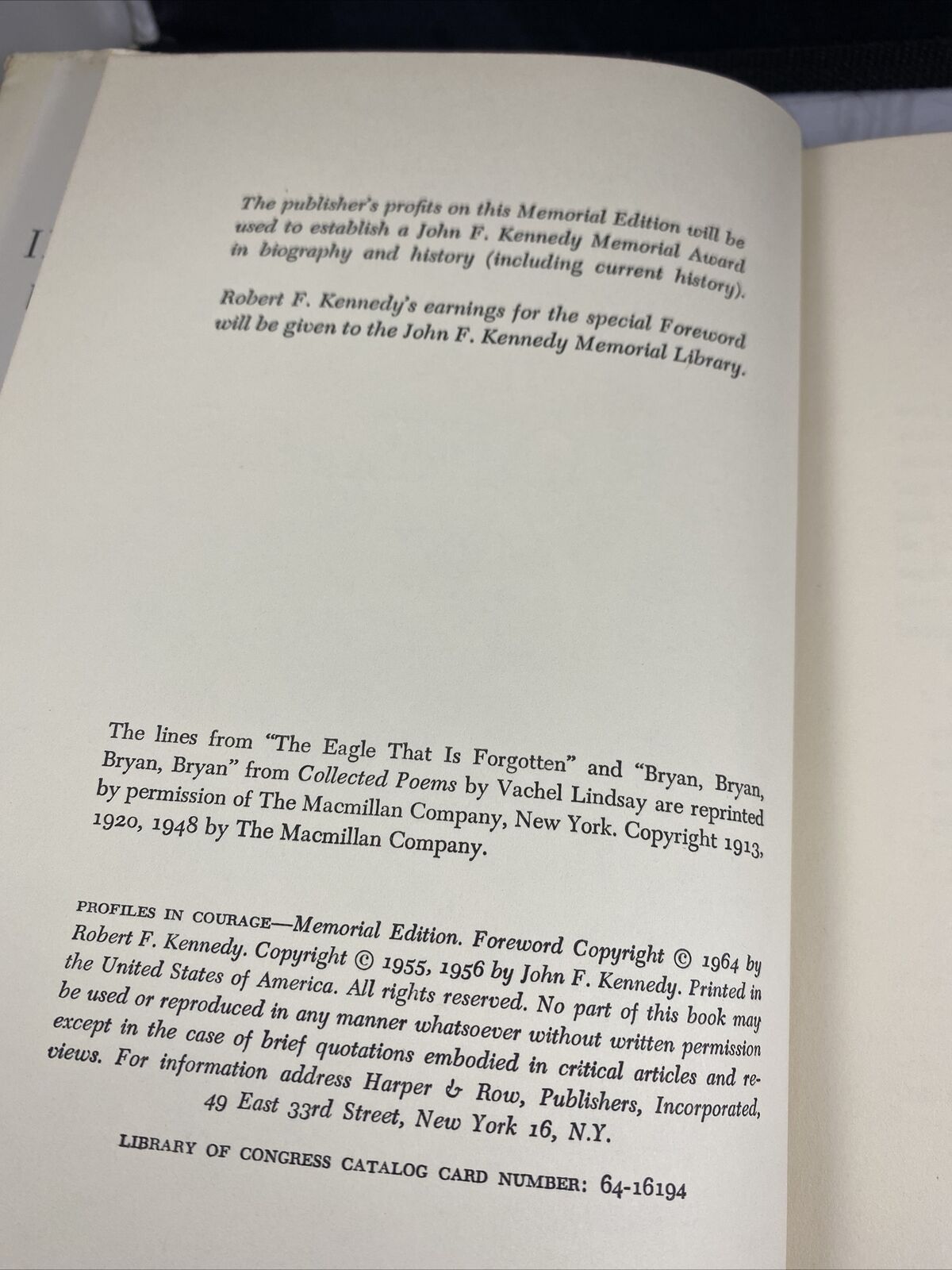 Profiles In Courage By John F Kennedy Memorial Edition RFK 1964 HC DJ 1st Print