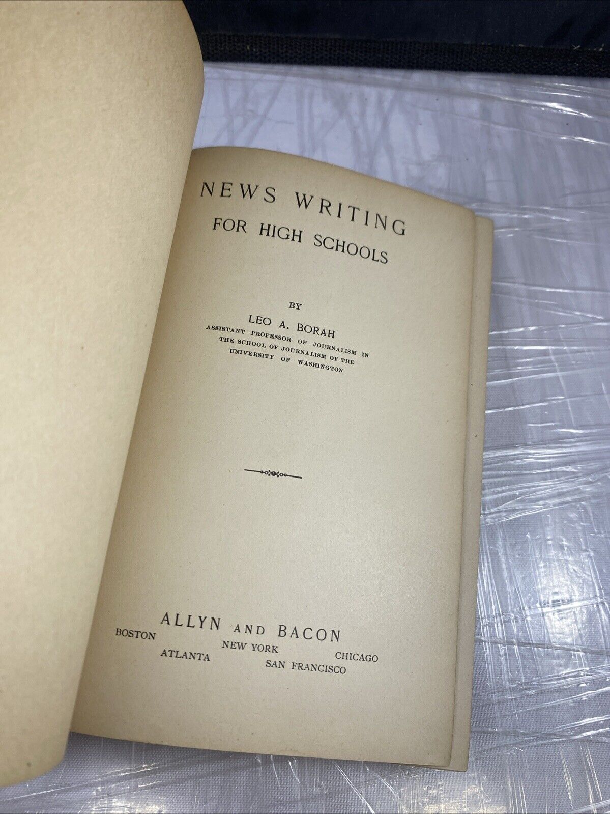 News Writing For High Schools by Leo Borah 1925 Hardcover Antique Text Book