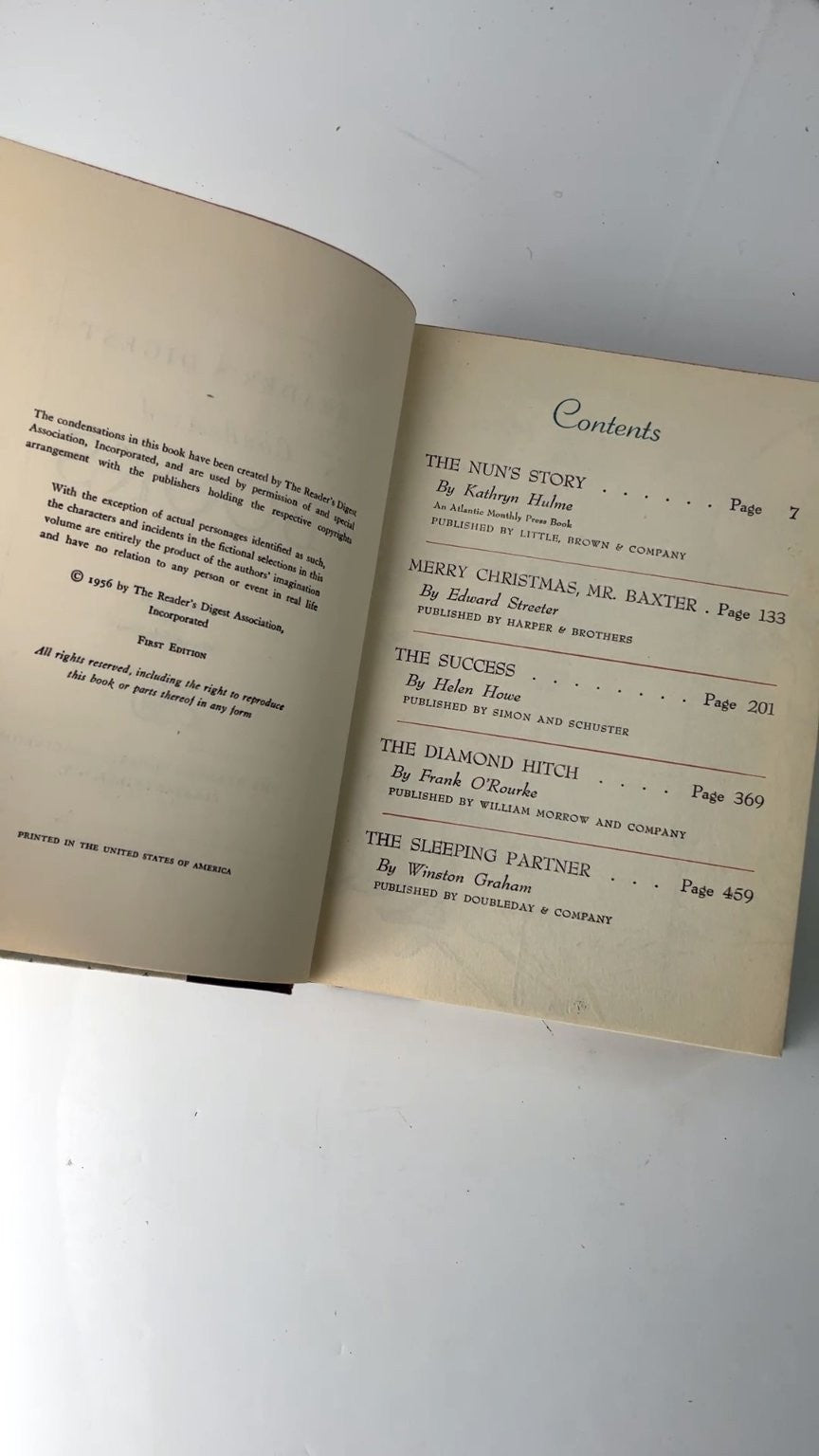 Reader's Digest Condensed Books Volume 4 1956 First Edition Collection