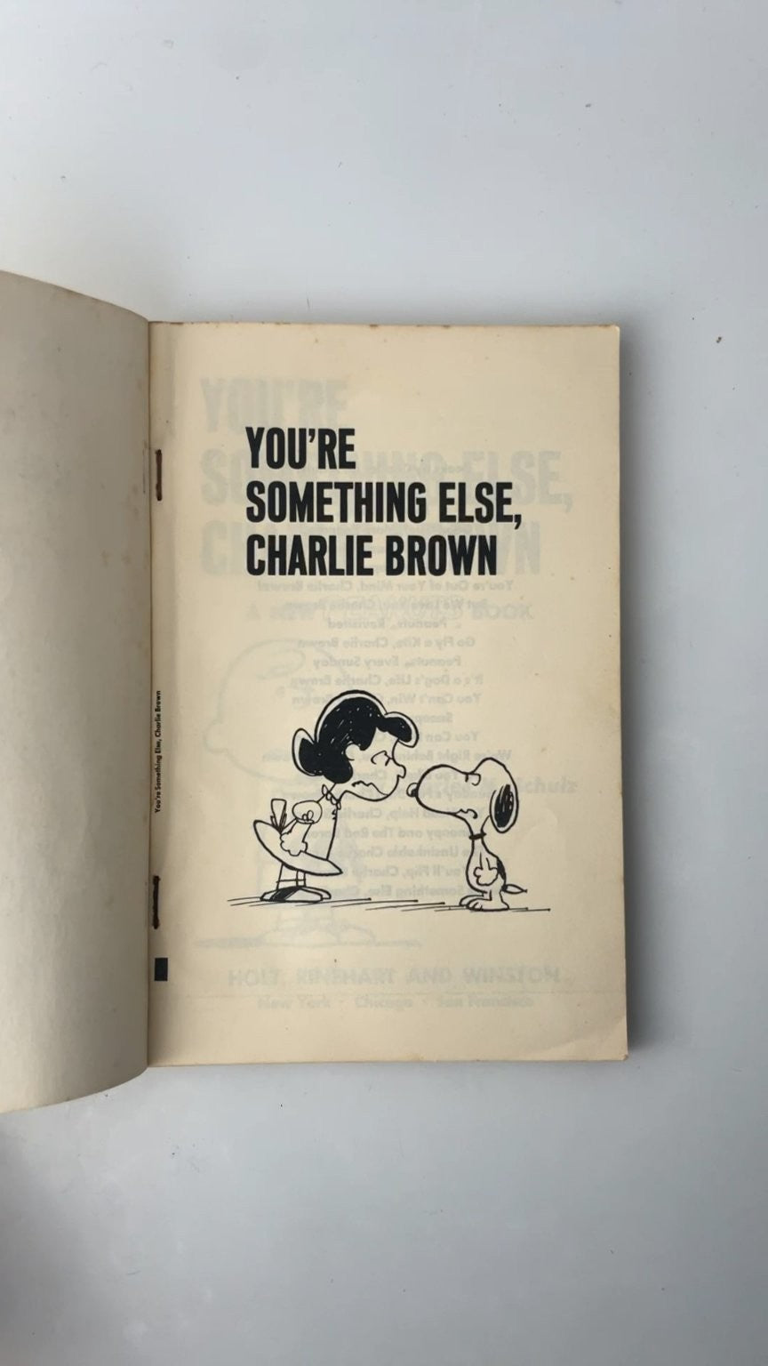 You're Something Else Charlie Brown Charles M Schulz 1st Ed 1968 Peanuts