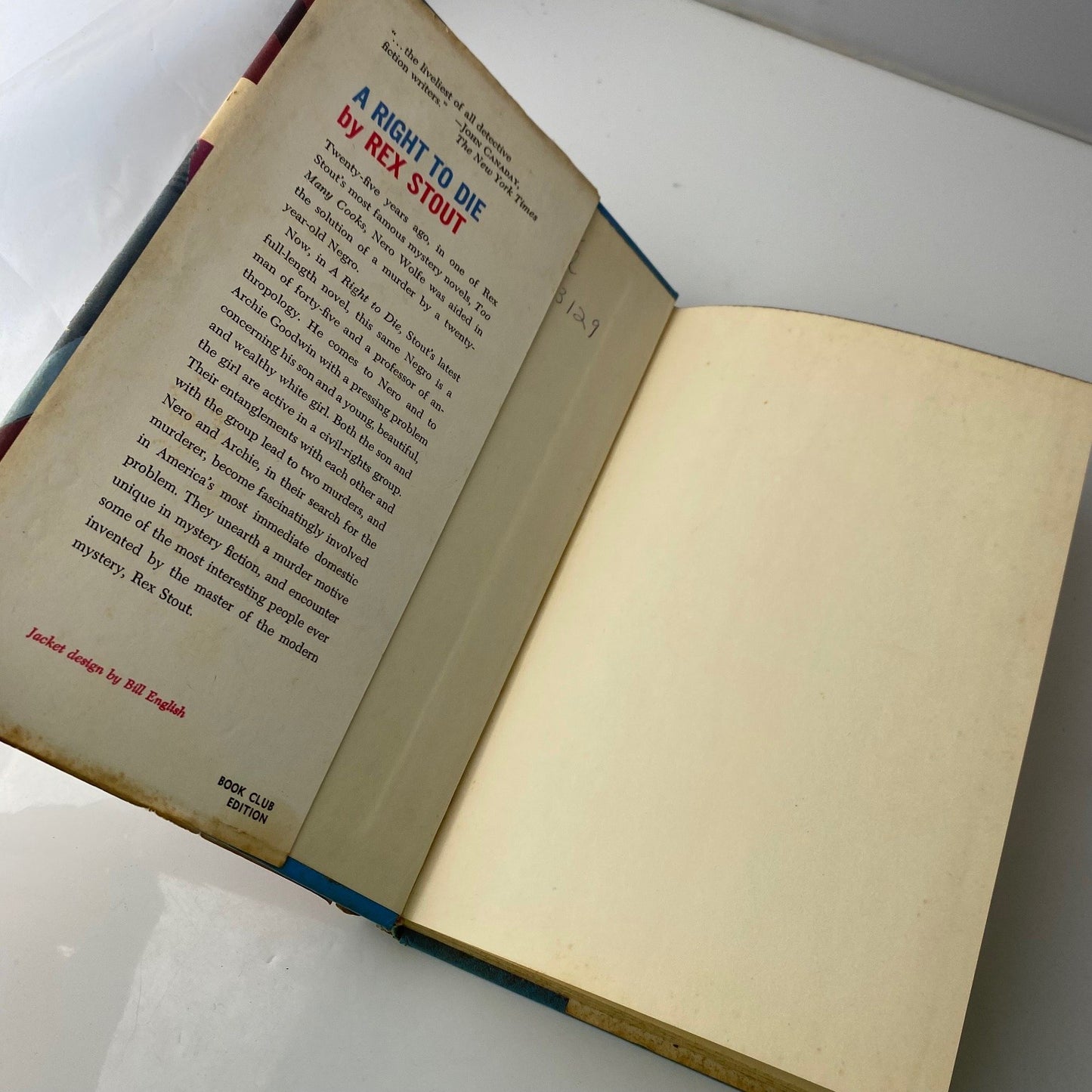 A Right to Die Rex Stout 1964 First Edition Nero Wolfe Mystery Viking