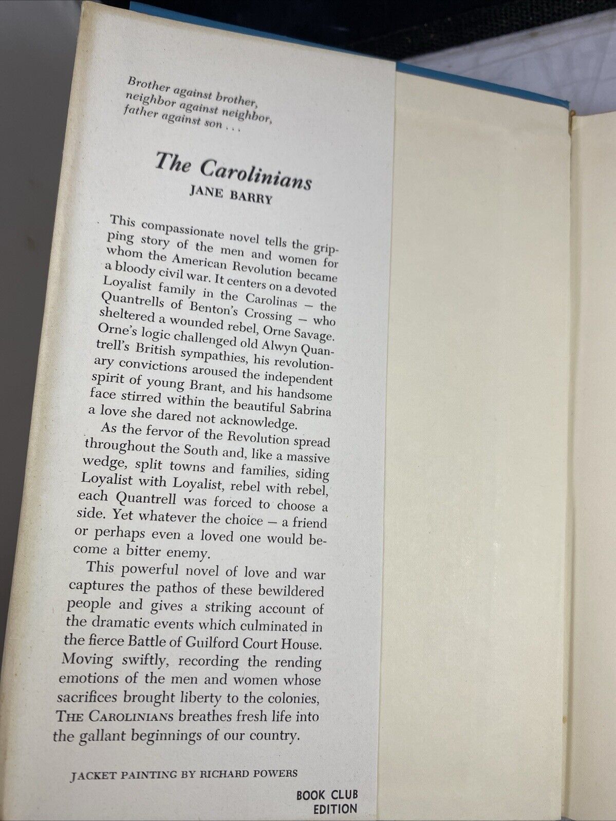 The Carolinians by Jane Barry (1959, Hardcover) Vintage Historical Fiction Novel