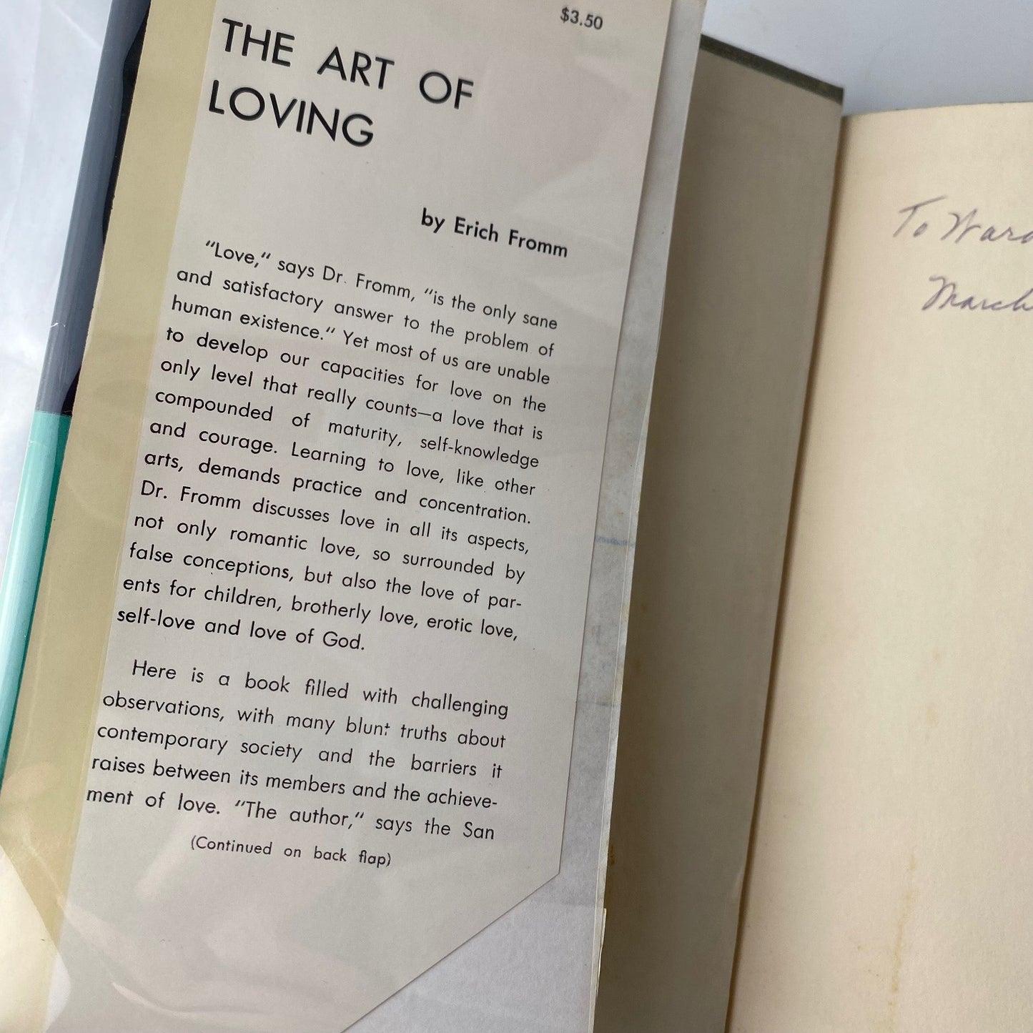 The Art of Loving Erich Fromm 1956 First Edition Psychology Harper & Row