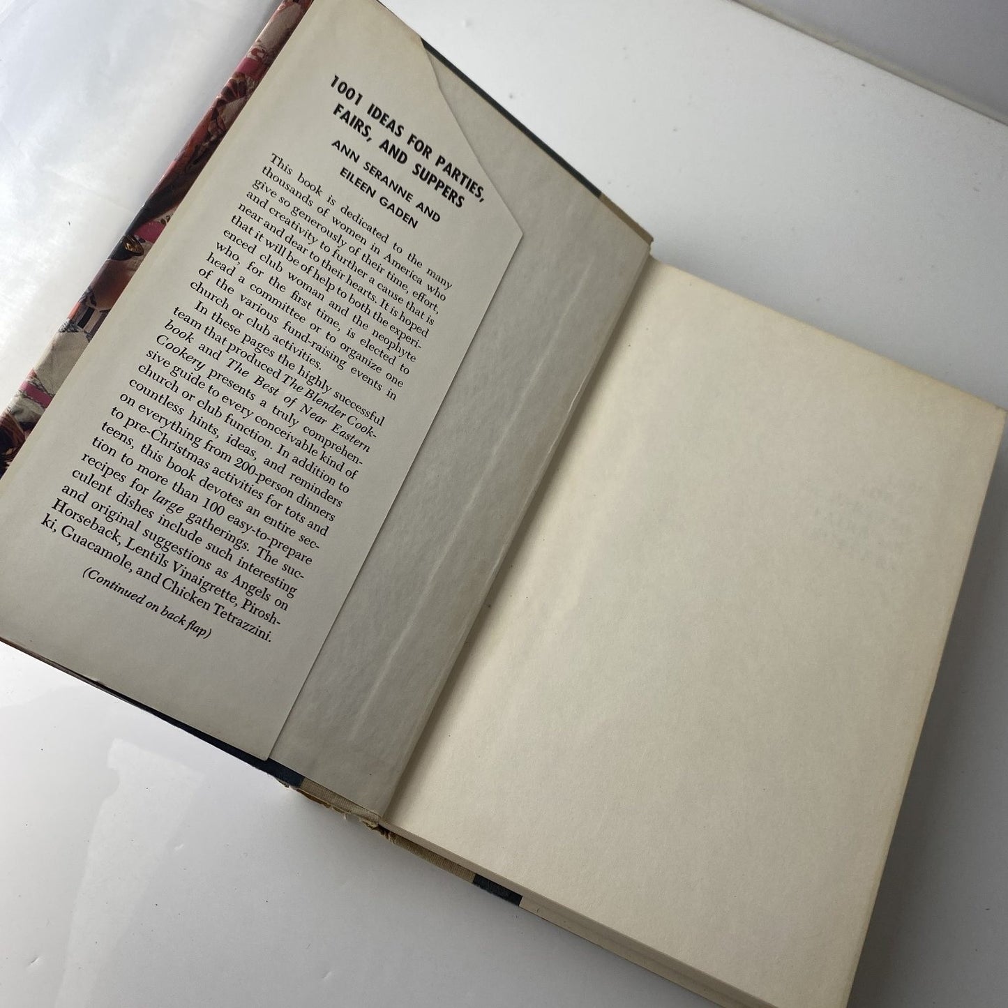 1001 Ideas for Parties Fairs and Suppers Seranne Gaden 1964 Doubleday
