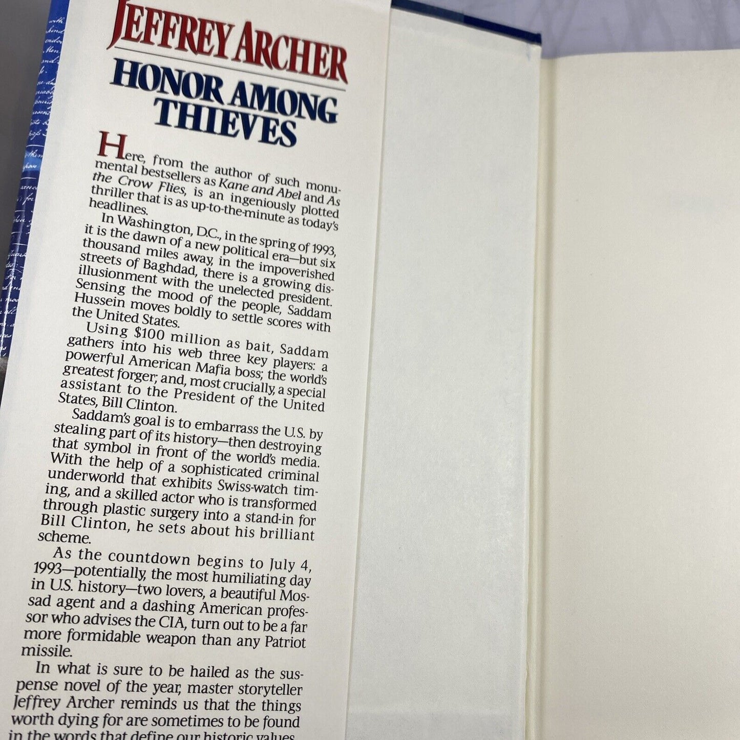 Honour among thieves - Hardcover By ARCHER, Jeffrey - GOOD