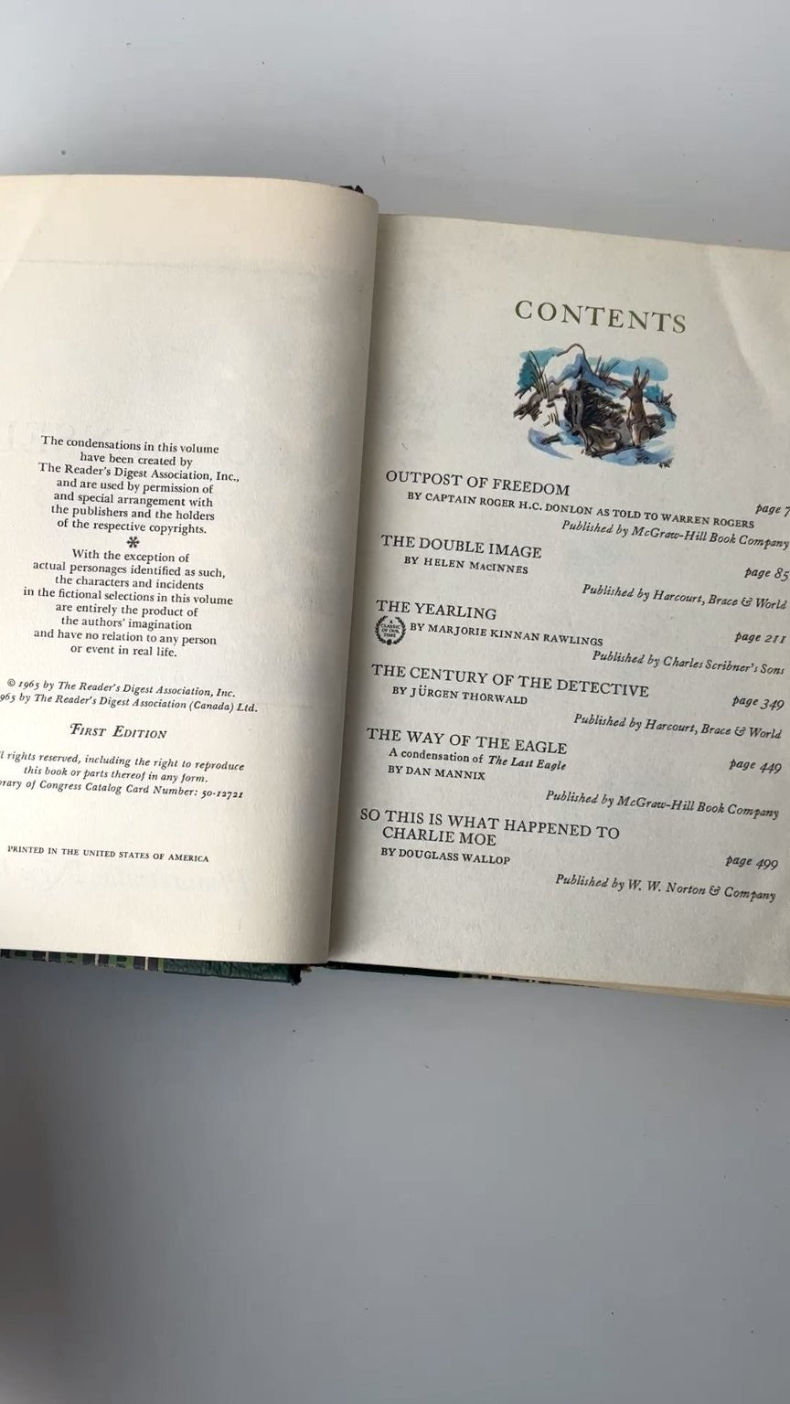 Reader's Digest Condensed Books Volume 1 1966 First Edition Collection